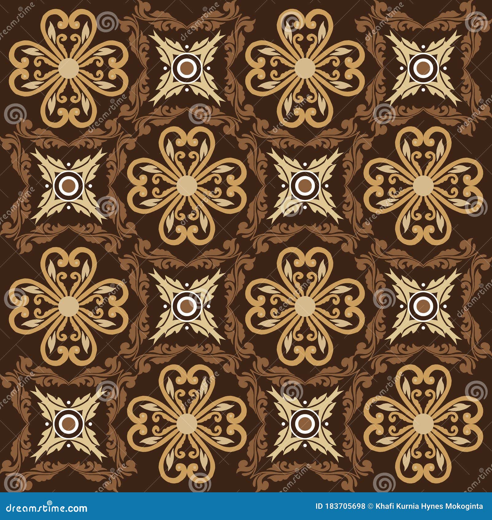 Elegant Art Work of Flower Motifs on Parang Batik Design with Simple ...