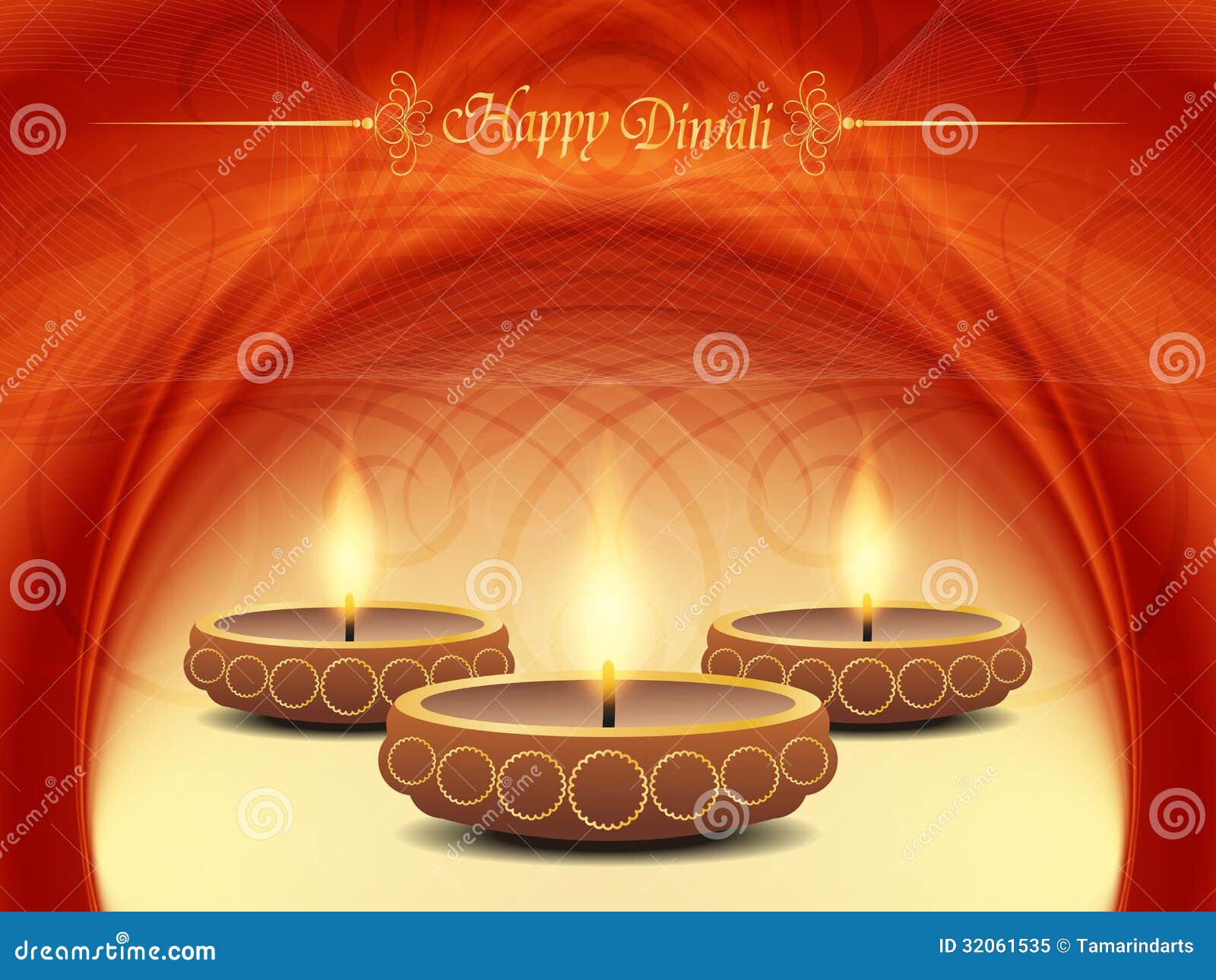 Elegant Background Design For Diwali Festival With Stock Vector