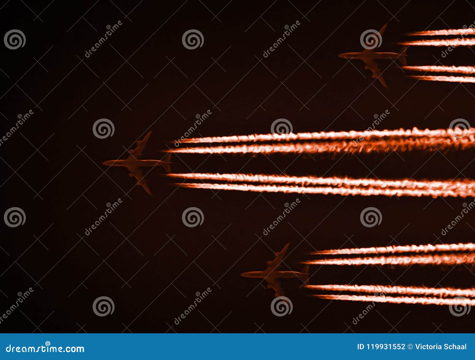 elegant background with three airliners side by side with red tr