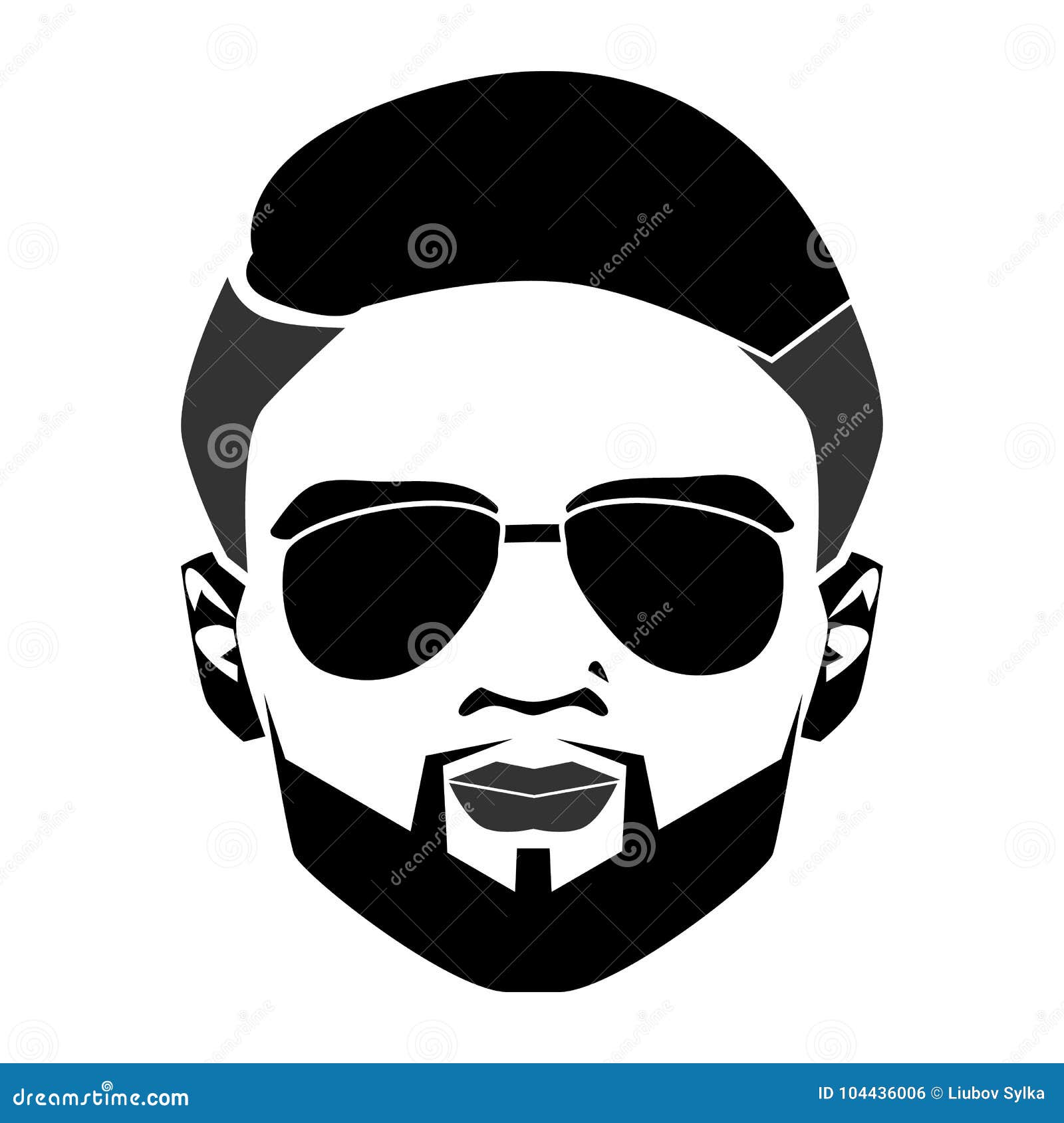 Bearded men face hipster character Royalty Free Vector Image