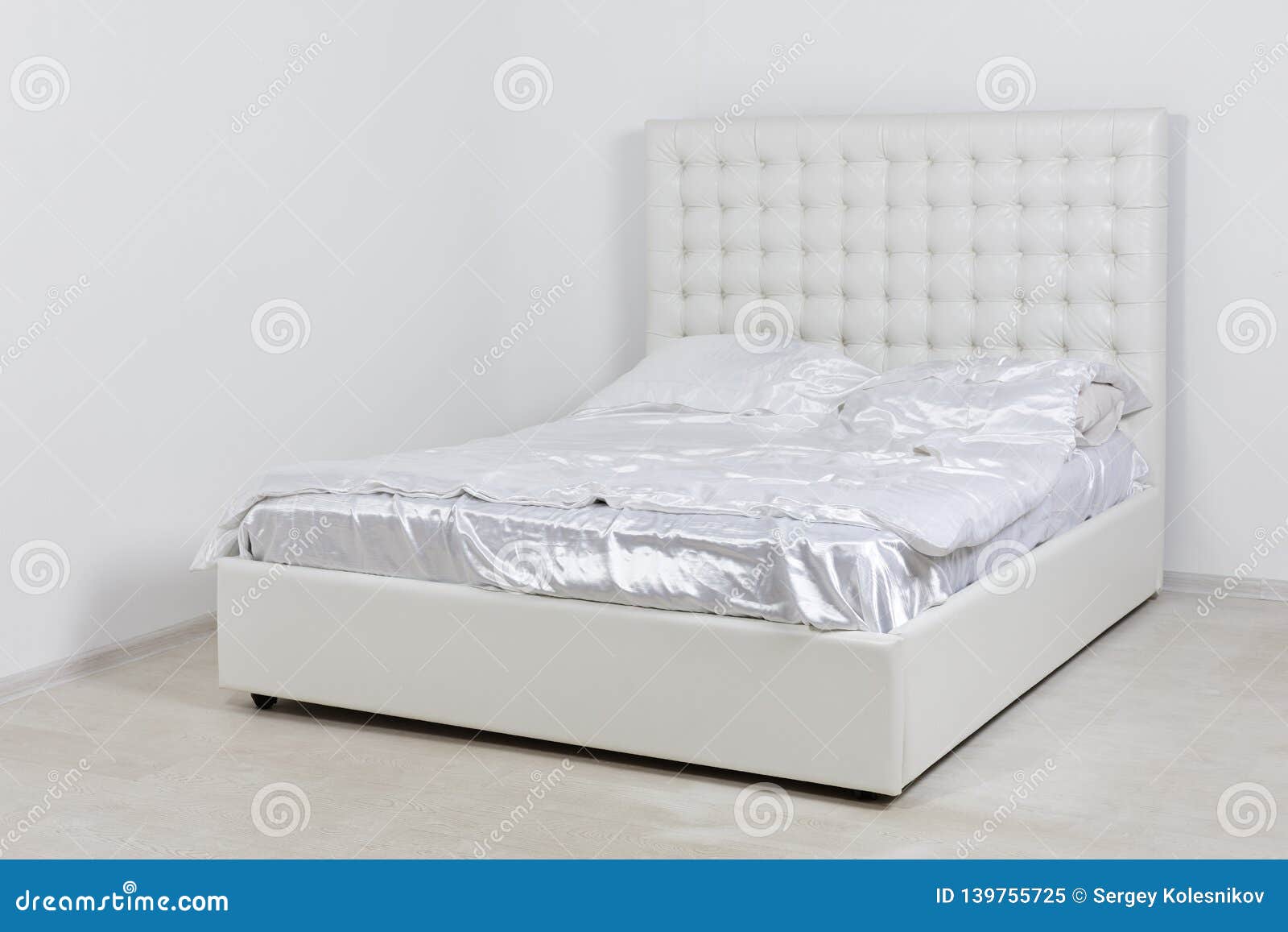 Elegant Bed with a Blanket, Bedding and Pillows Stock Image Image of