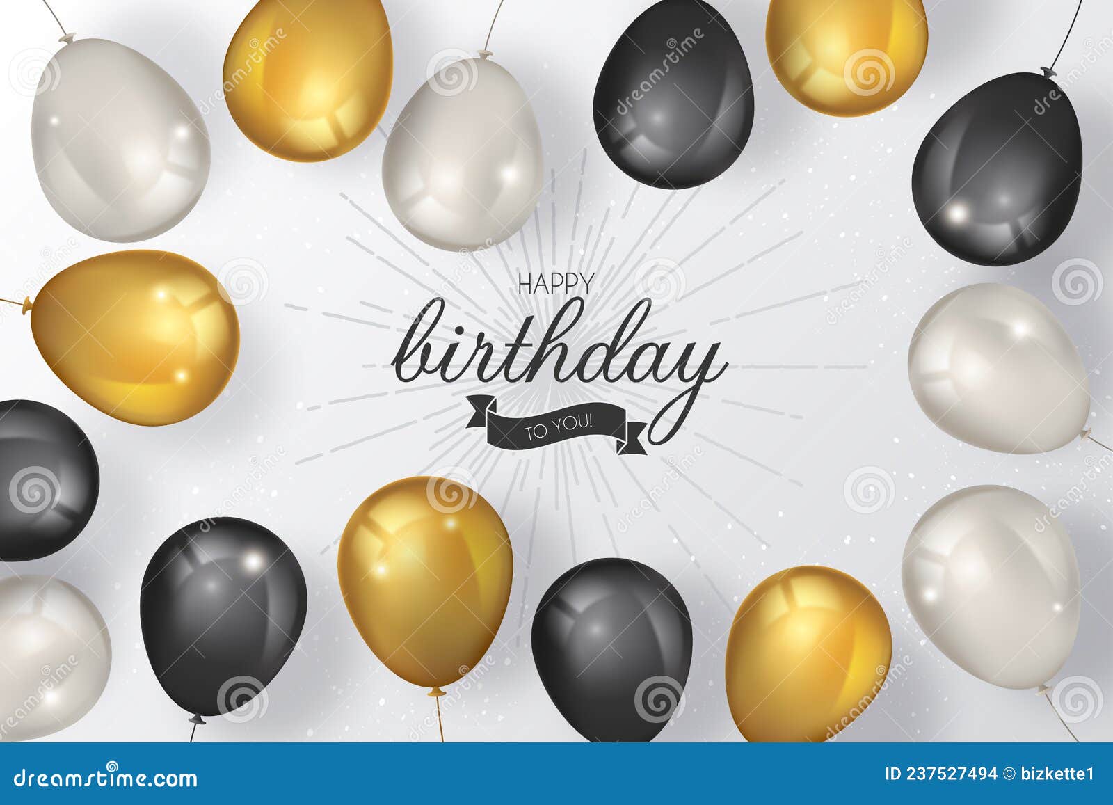 Elegant Birthday Background with Luxury Balloons Vector Illustration Stock  Vector - Illustration of happy, effect: 237527494