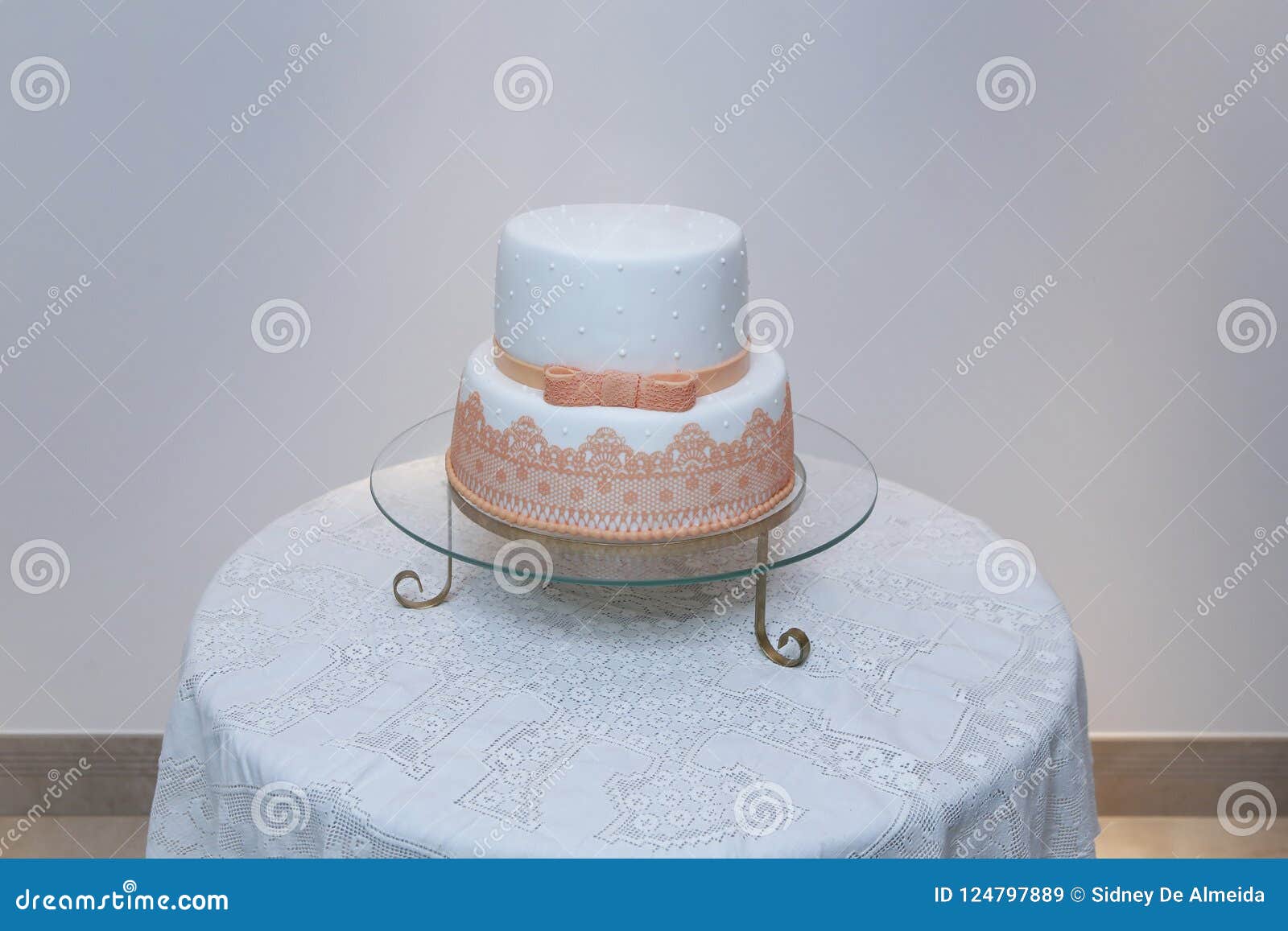 Elegant Birthday Cake With Orange Color Detail Stock Image Image