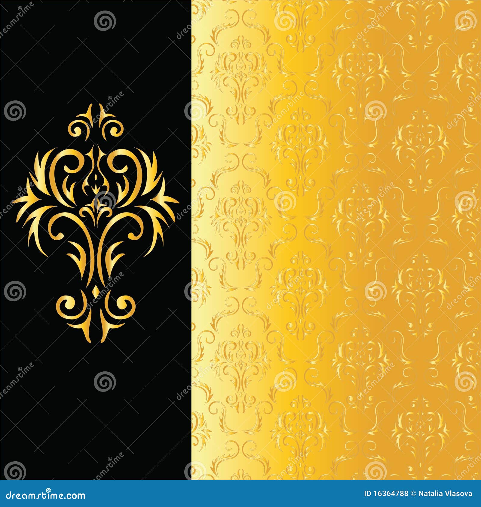 Decorative elegant background in black and gold Vector Image