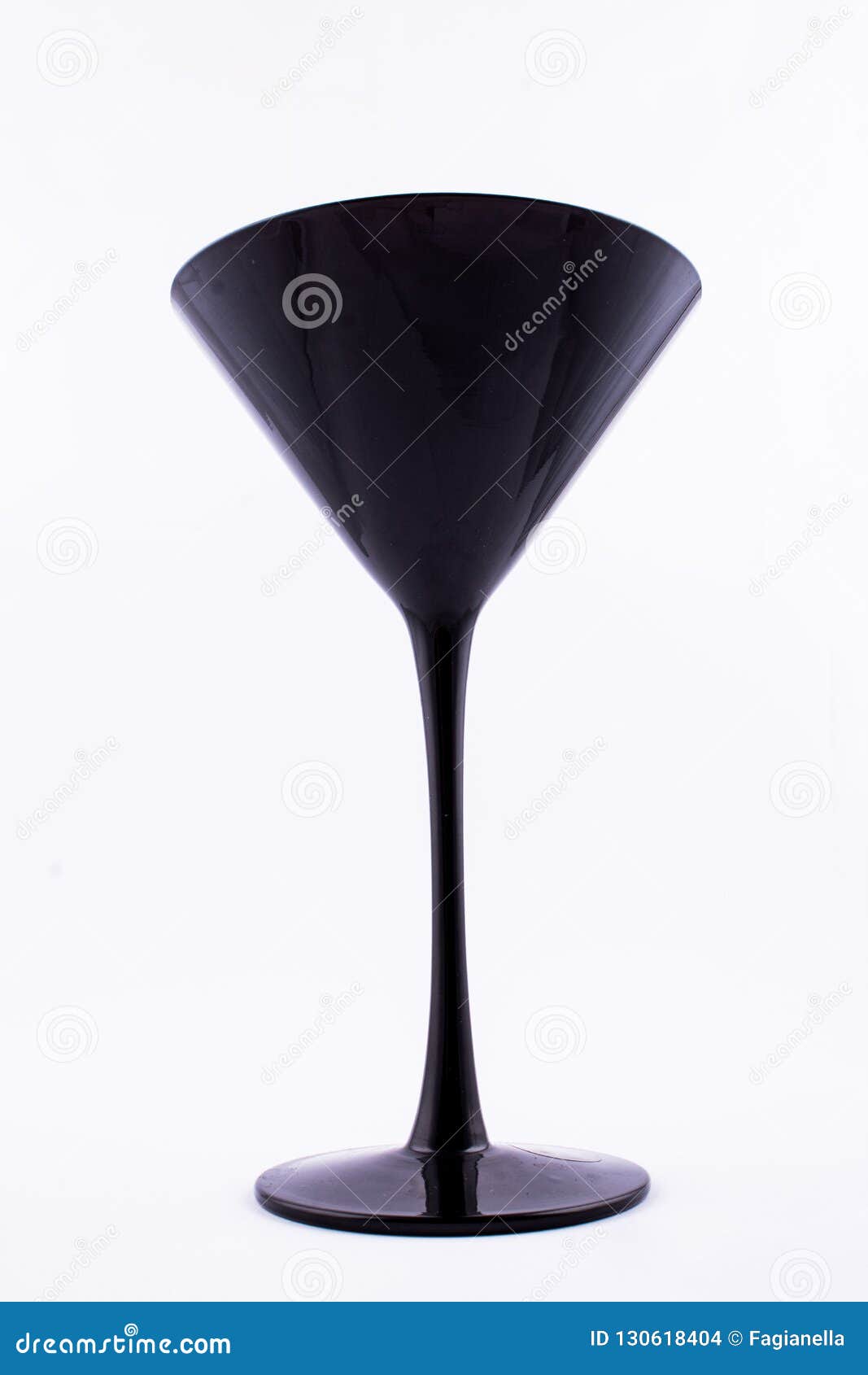 Elegant Black Martini Glass Isolated On White Background Stock Photo