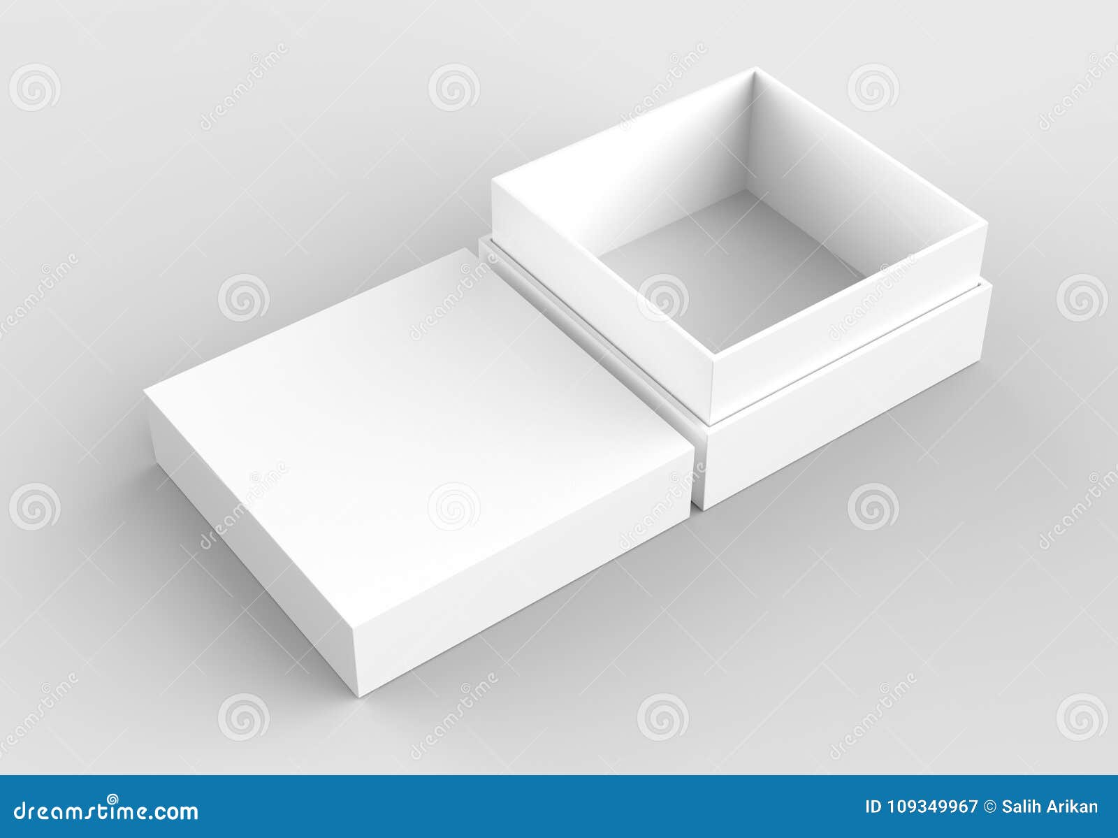 Download Elegant Box Mock Up Isolated On Soft Gray Background. 3D ...