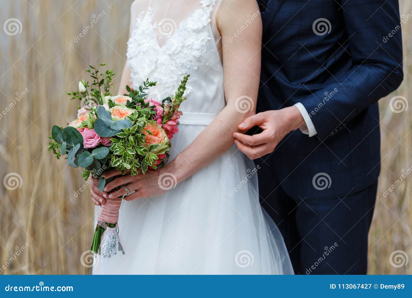 white dress with blue and pink flowers