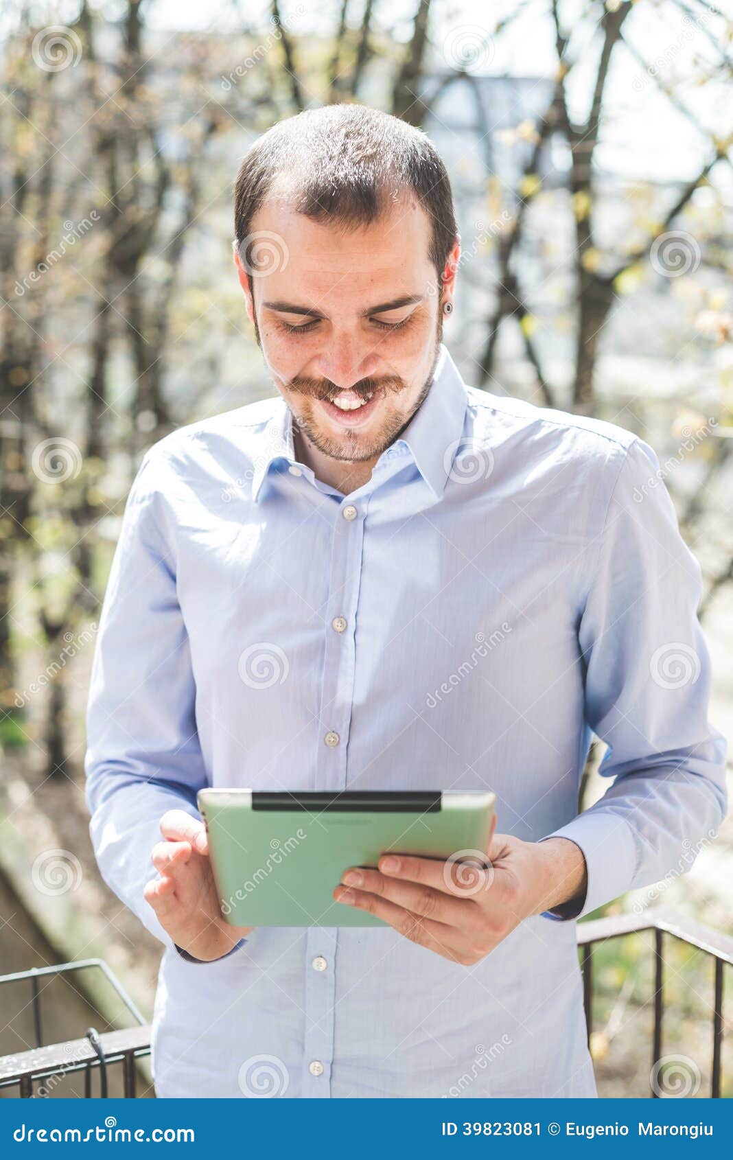 Elegant Business Multitasking Multimedia Man Stock Image Image of