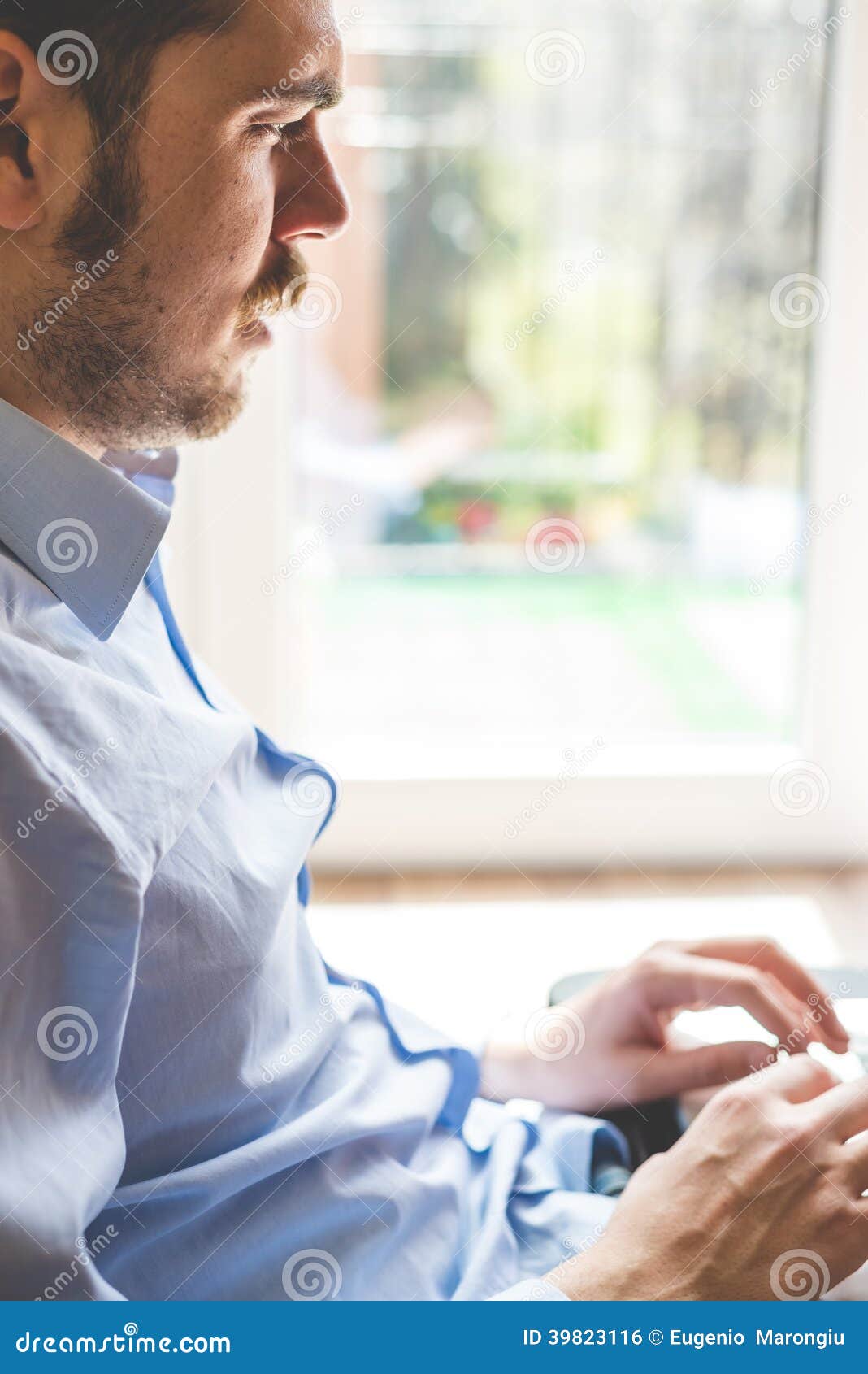 Elegant Business Multitasking Multimedia Man Stock Photo Image of