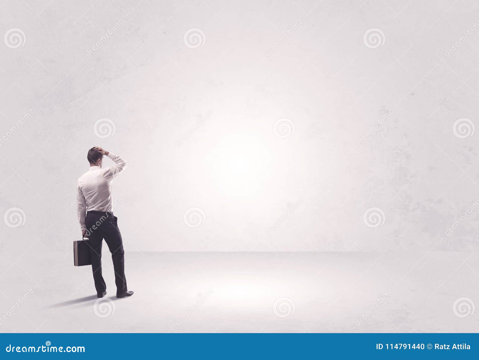 Finance Worker Standing in Pure Nothing Stock Photo - Image of black ...