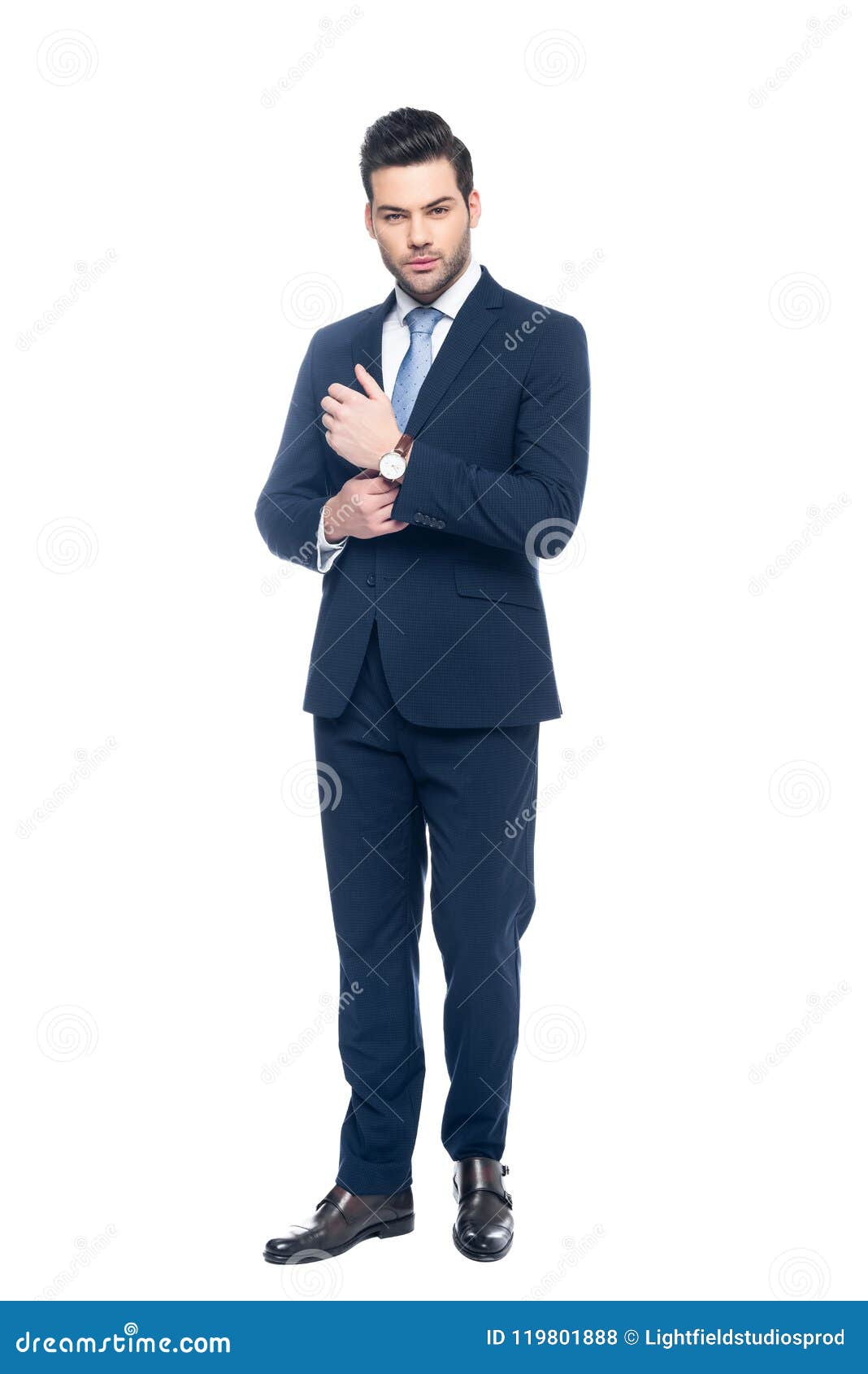 Successful Businessman Poses For A Portrait While Seated At A Table  Isolated On White Stock Photo Picture And Royalty Free Image Image  11900458