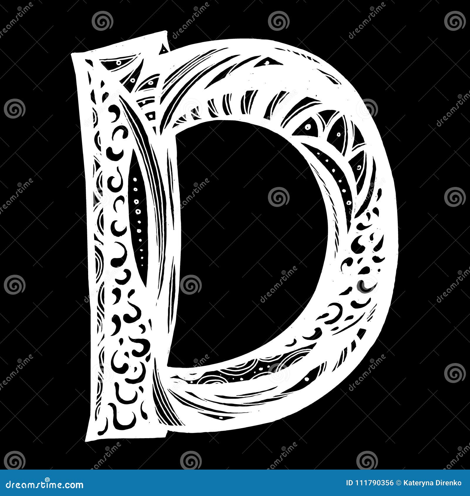 Elegant capital letter D stock vector. Illustration of design - 111790356