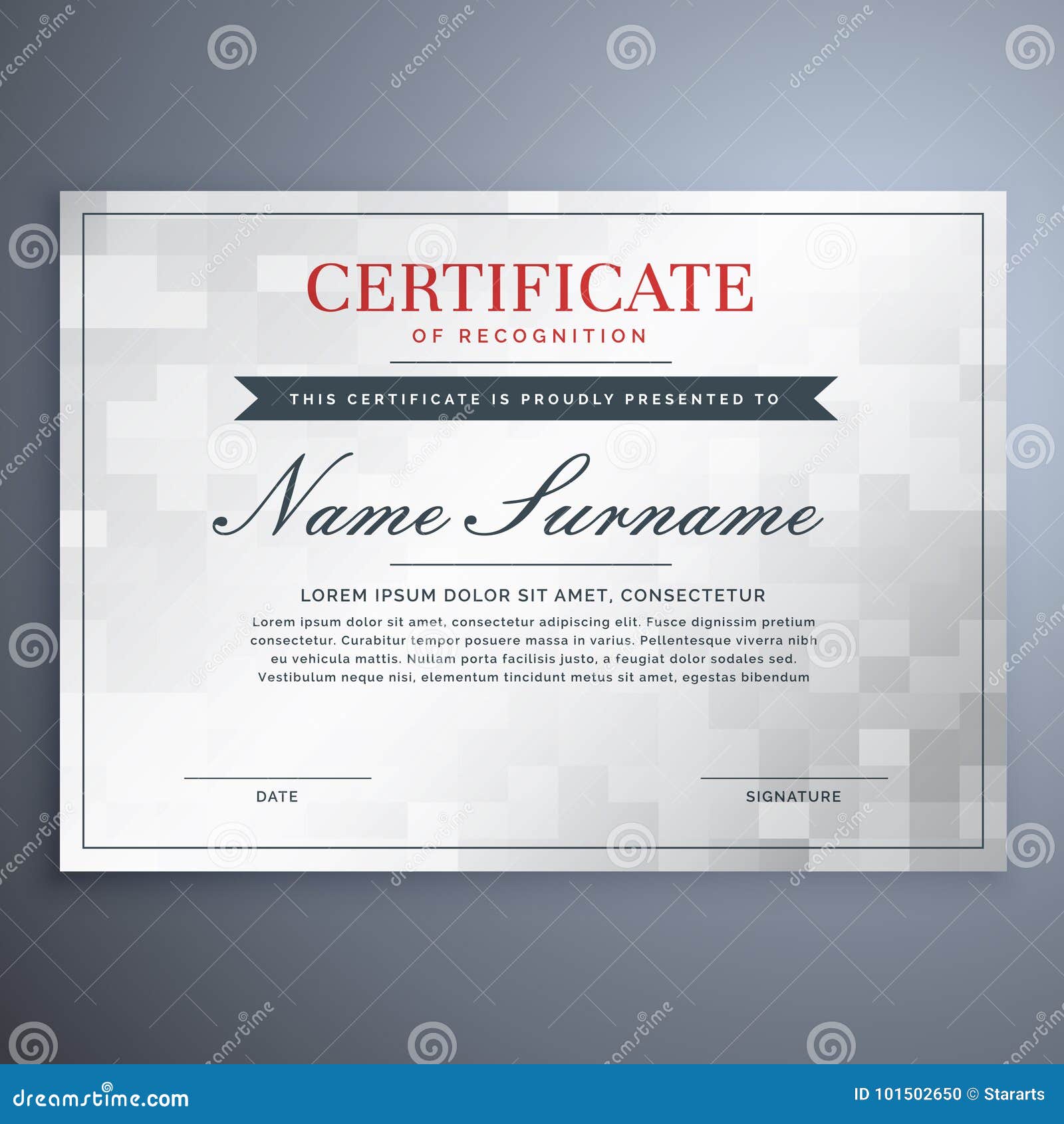 Elegant Certificate Design With White And Gray Checker Box Stock Vector Illustration Of Card Design 101502650