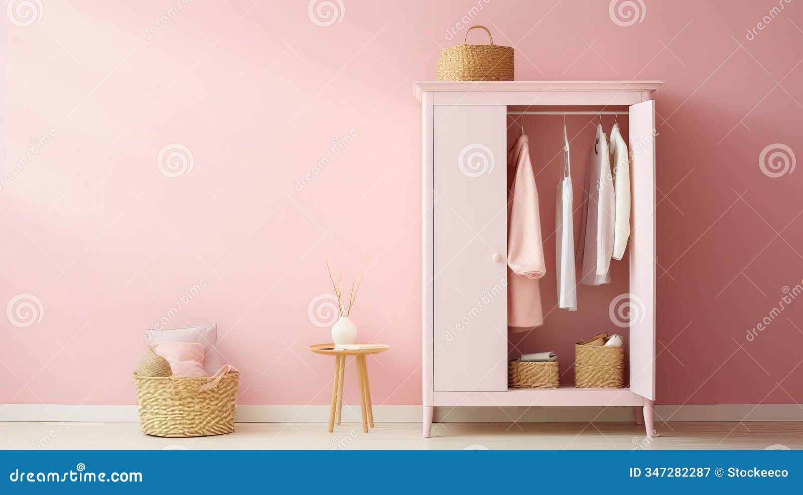 feminine product showcasing with simple chifforobe  ideas