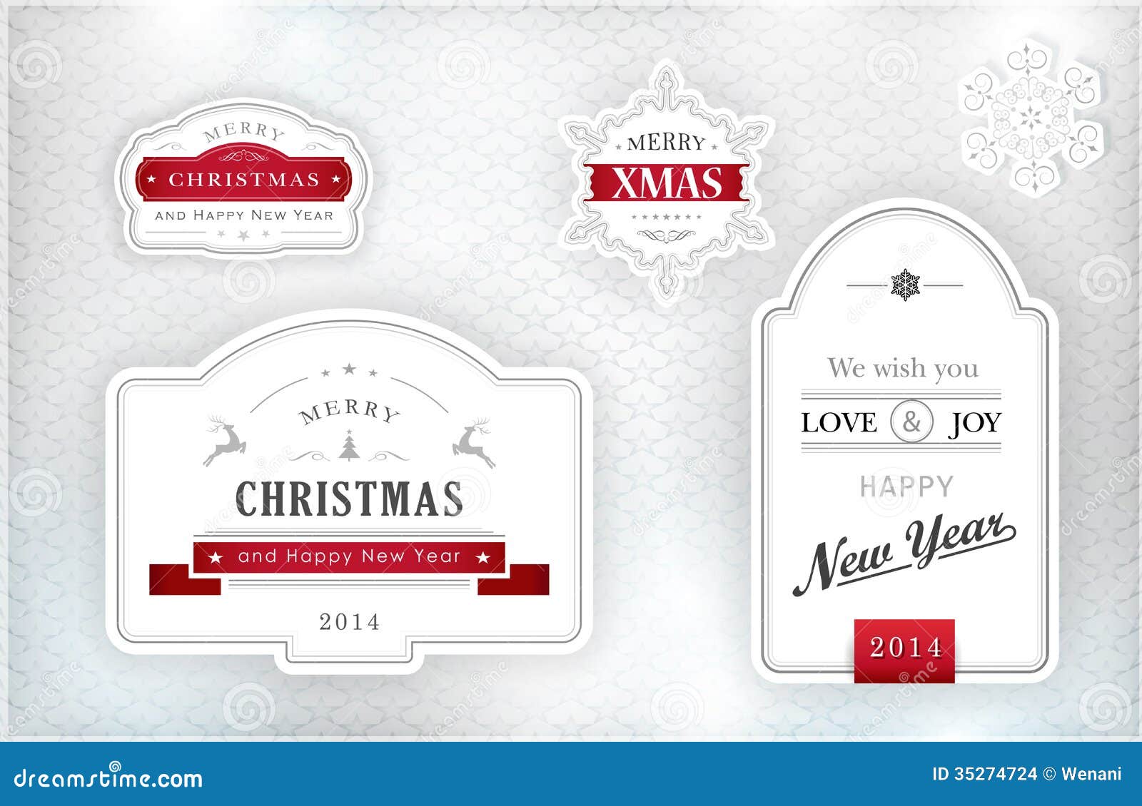 elegant christmas labels, emblems