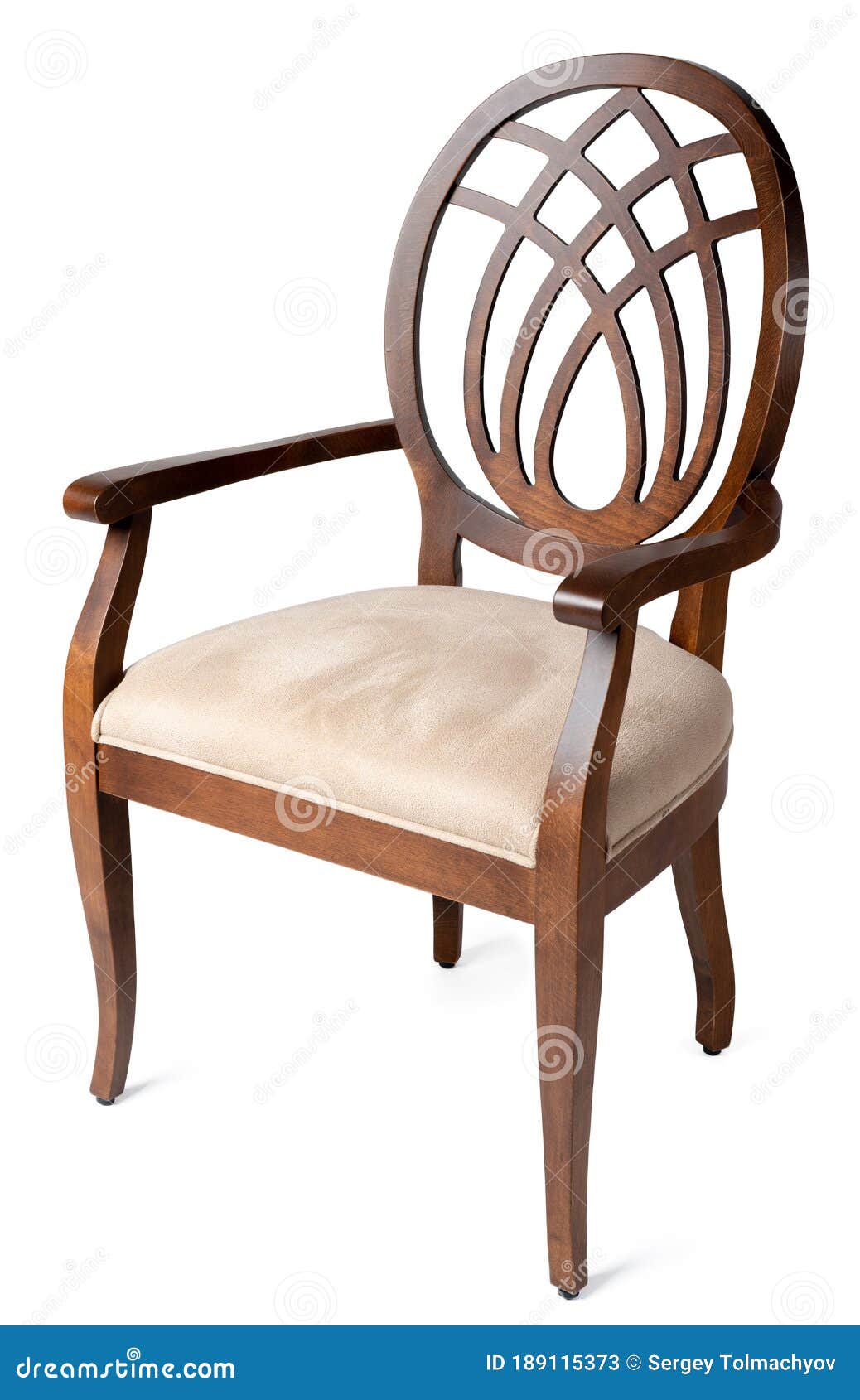 Elegant Comfortable Chair on White Background Close Up Stock Image