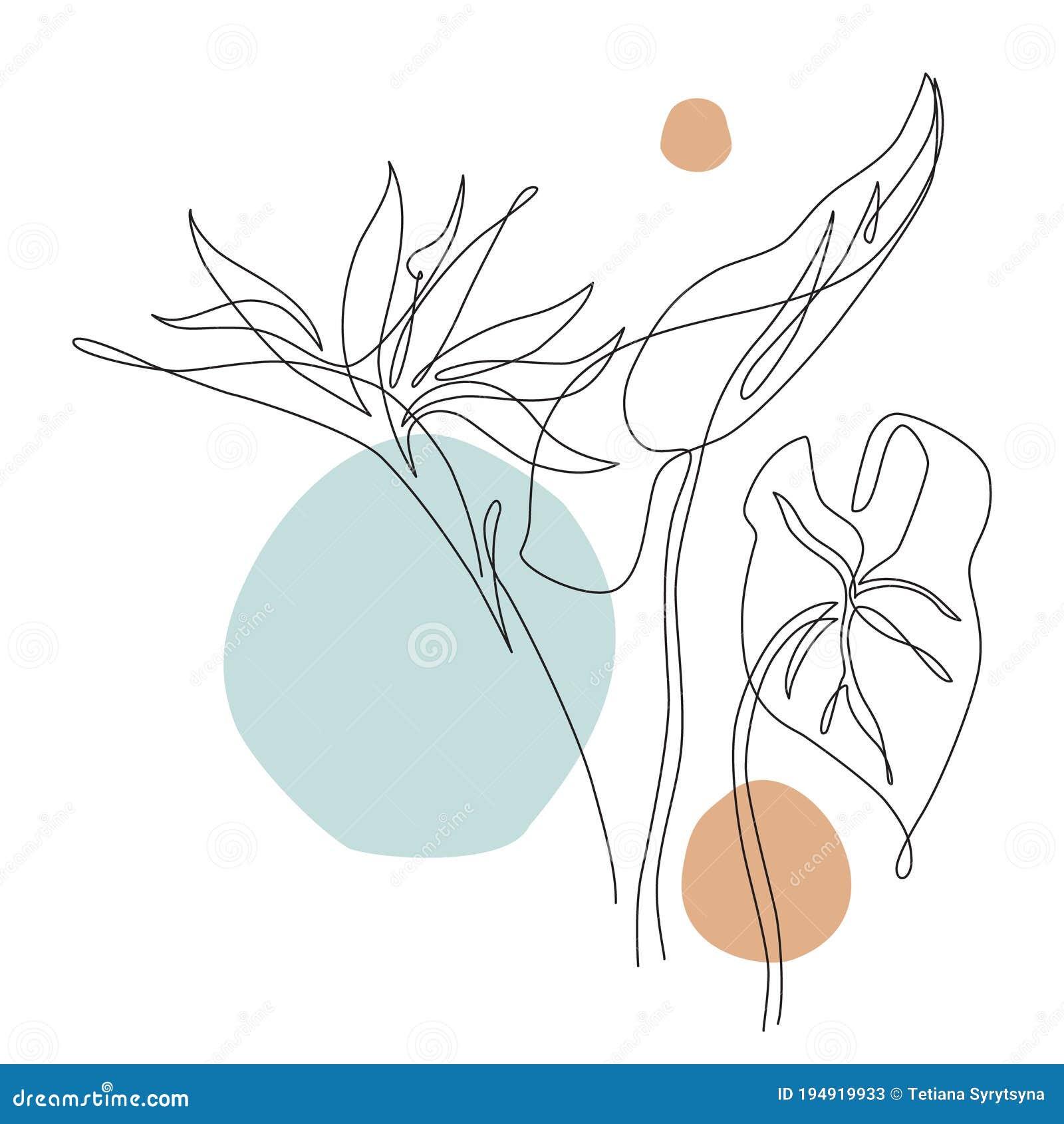 elegant continuous line drawing. minimal art flowers and leaves  on white backgroud