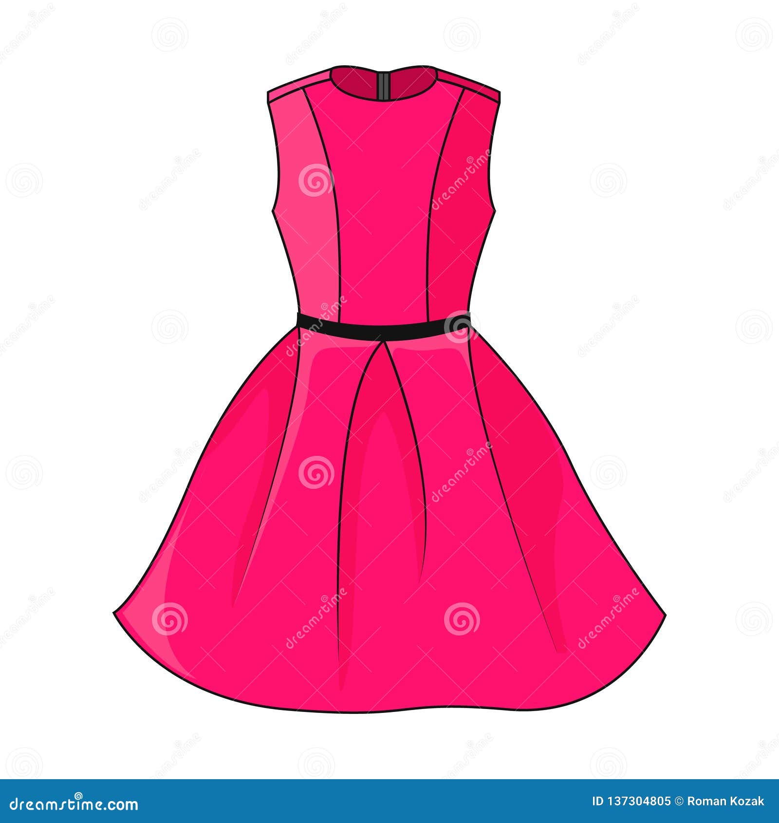 Elegant Crimson / Pink Dress Icon Stock Vector - Illustration of ...