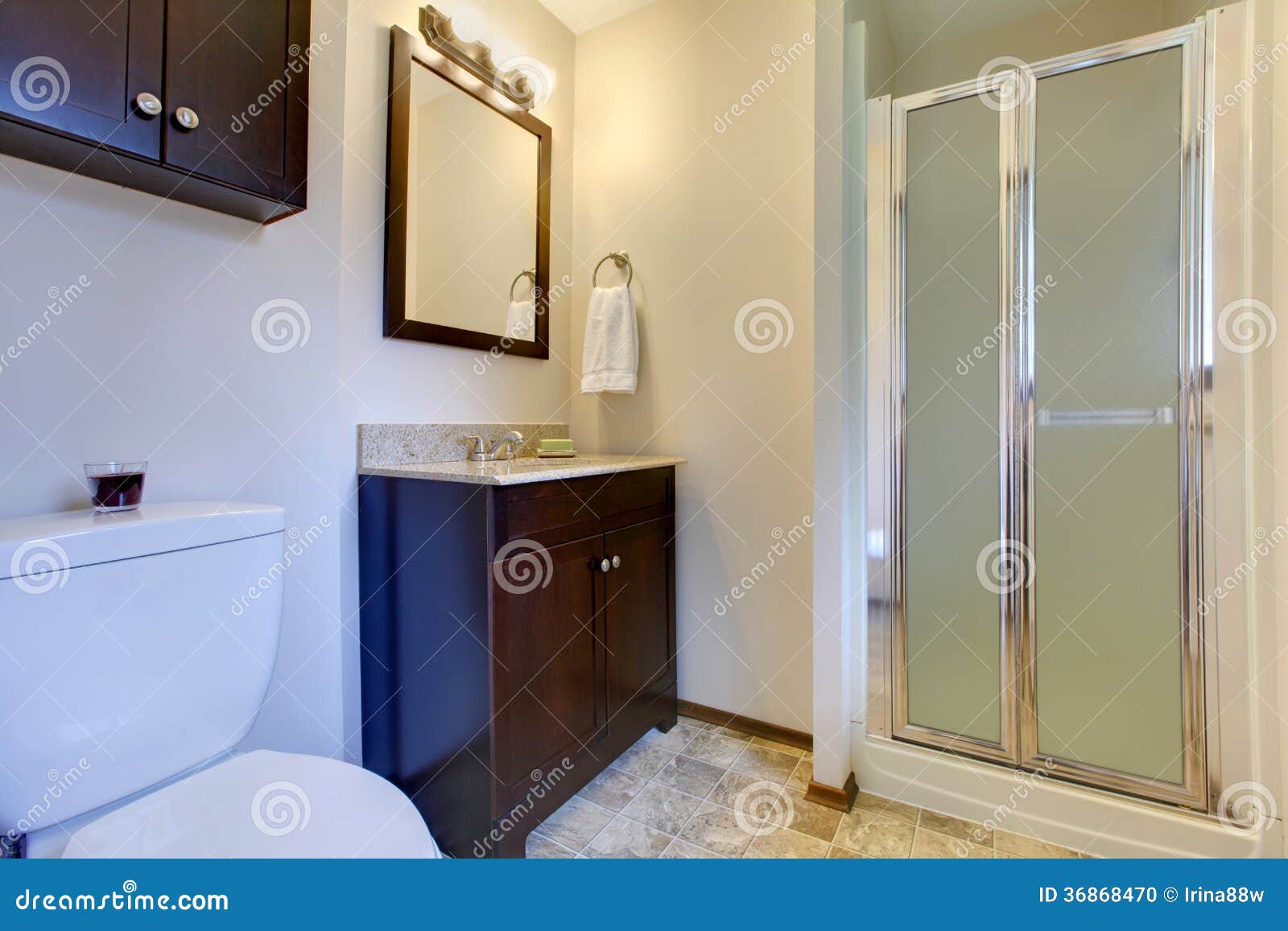 Elegant Dark Brown Tones Bathroom Stock Photo Image Of Simple