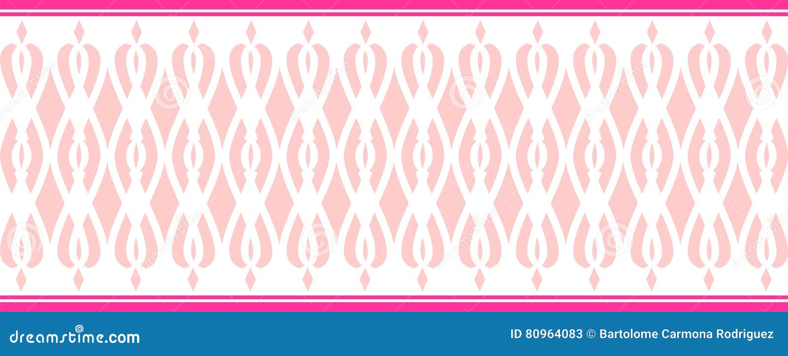 Elegant Decorative Border Made Up of Several Pink Colors Stock Vector