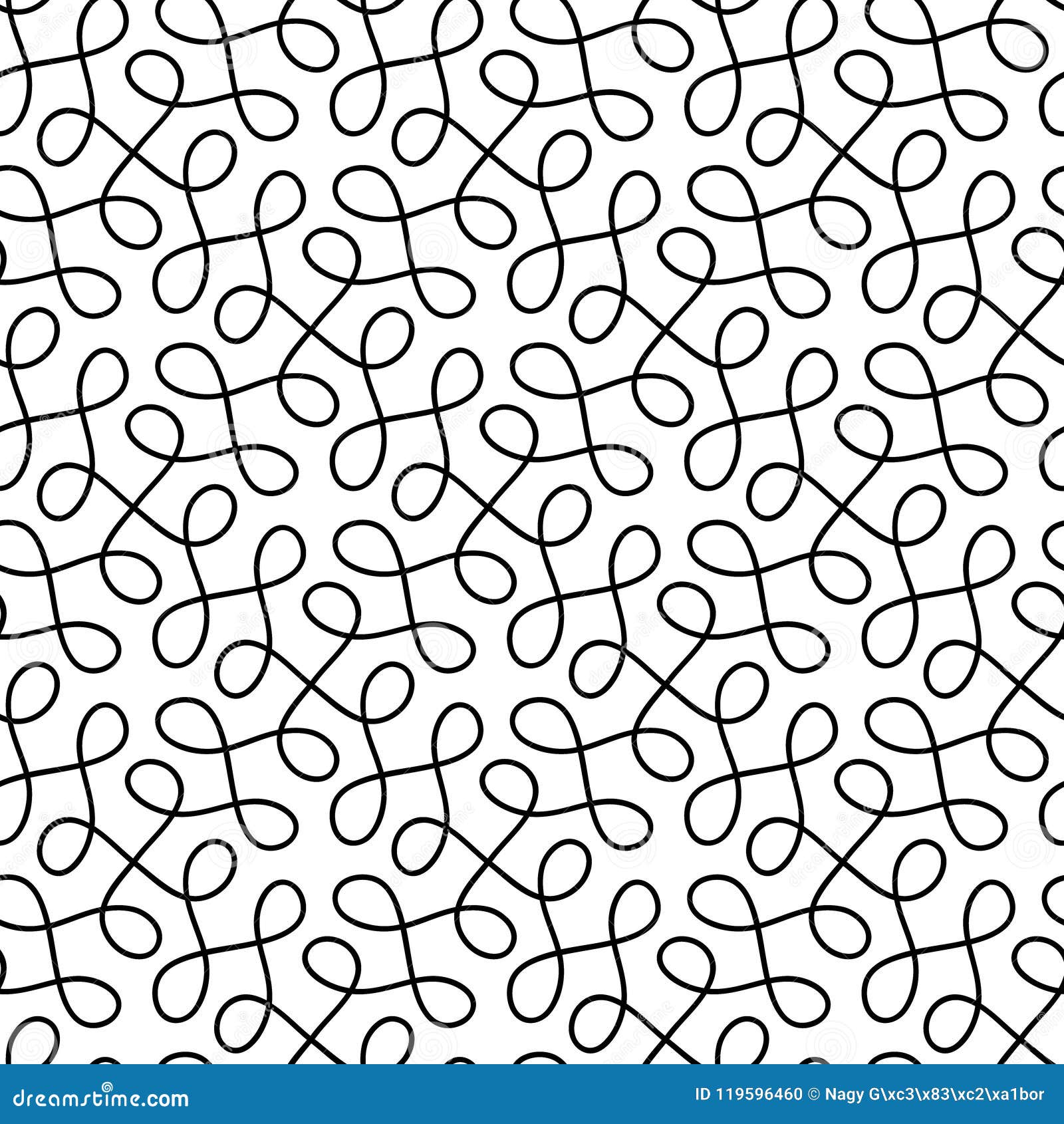 curl and scroll lines. decorative bow seamless  pattern. trendy geometric texture