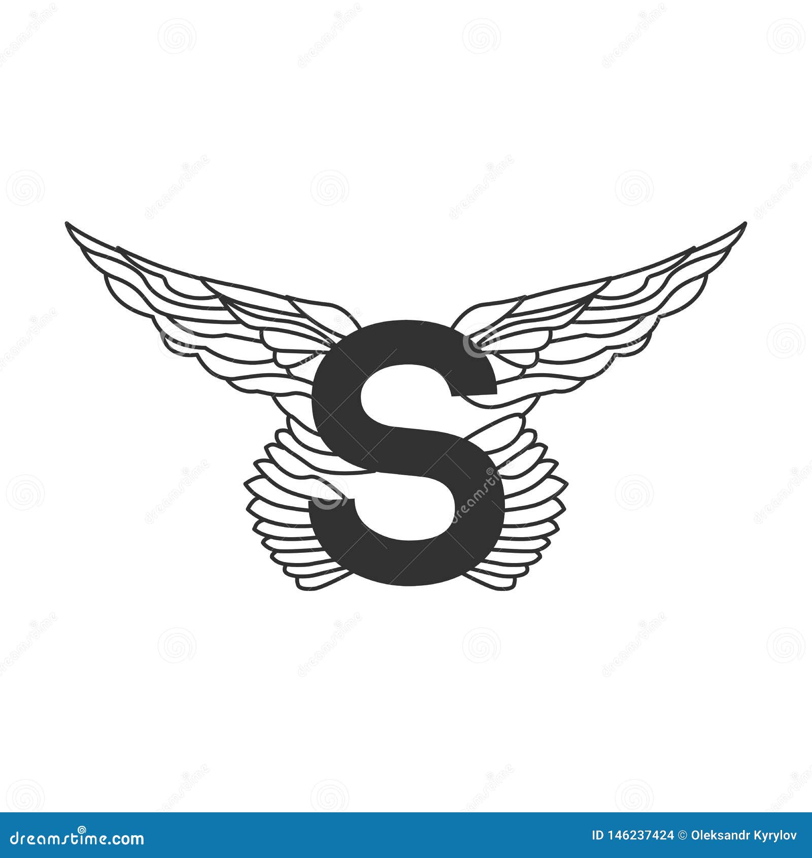 Tattoo of the letter S located on the tricep