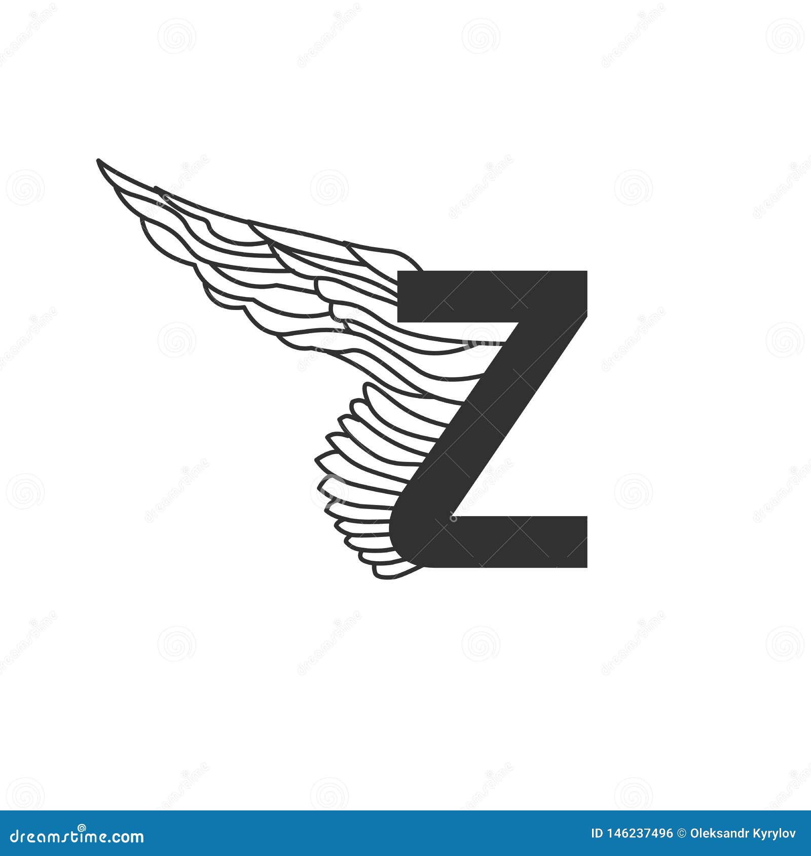 Logo letter z old school tattoo style Royalty Free Vector
