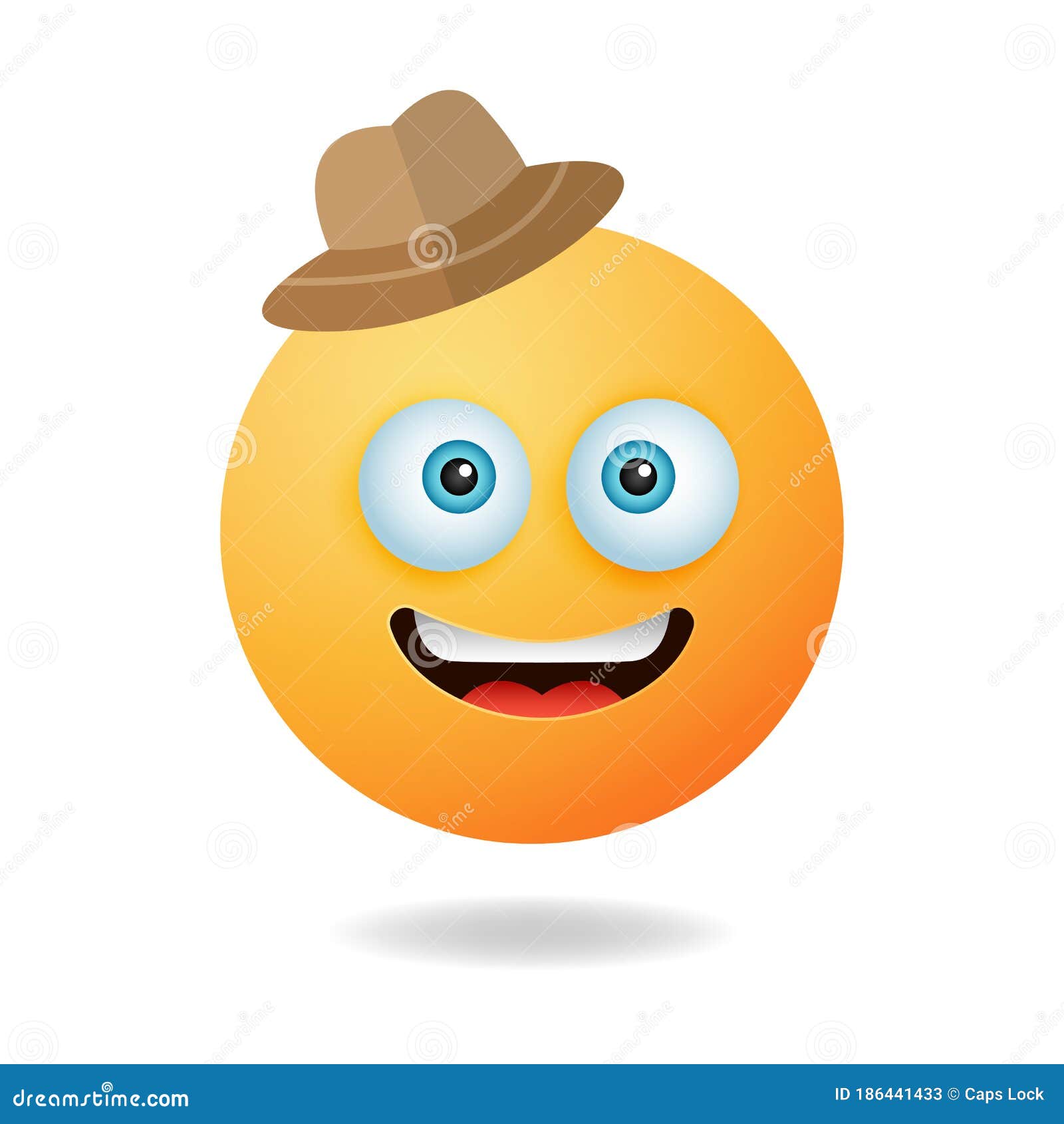 An Elegant Emoticon Mascot Design with Charming Smile Expression ...