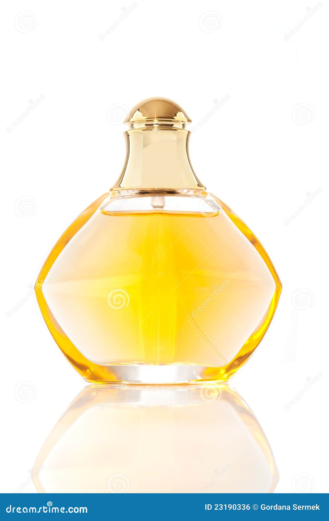 Female Perfume Yellow Bottle, Objective Photograph Of Perfume Bottle In