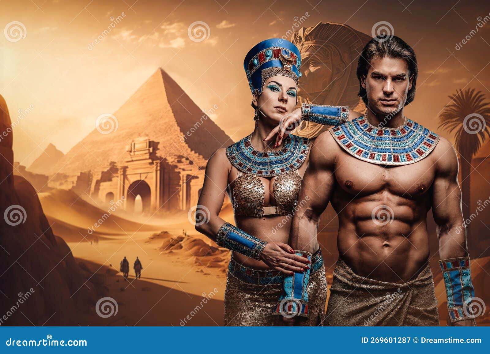 1600px x 1156px - Elegant Female Pharaoh and Topless Man in Ancient Egypt Stock Image - Image  of antique, pharaoh: 269601287