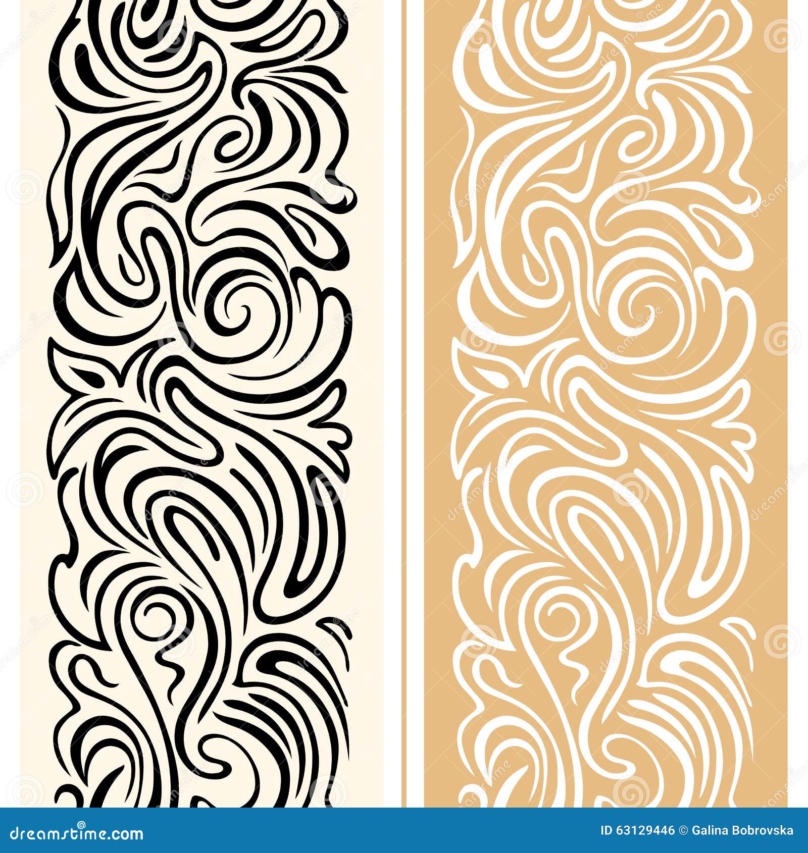 Elegant Festive Seamless Border With Smooth Lines Stock 