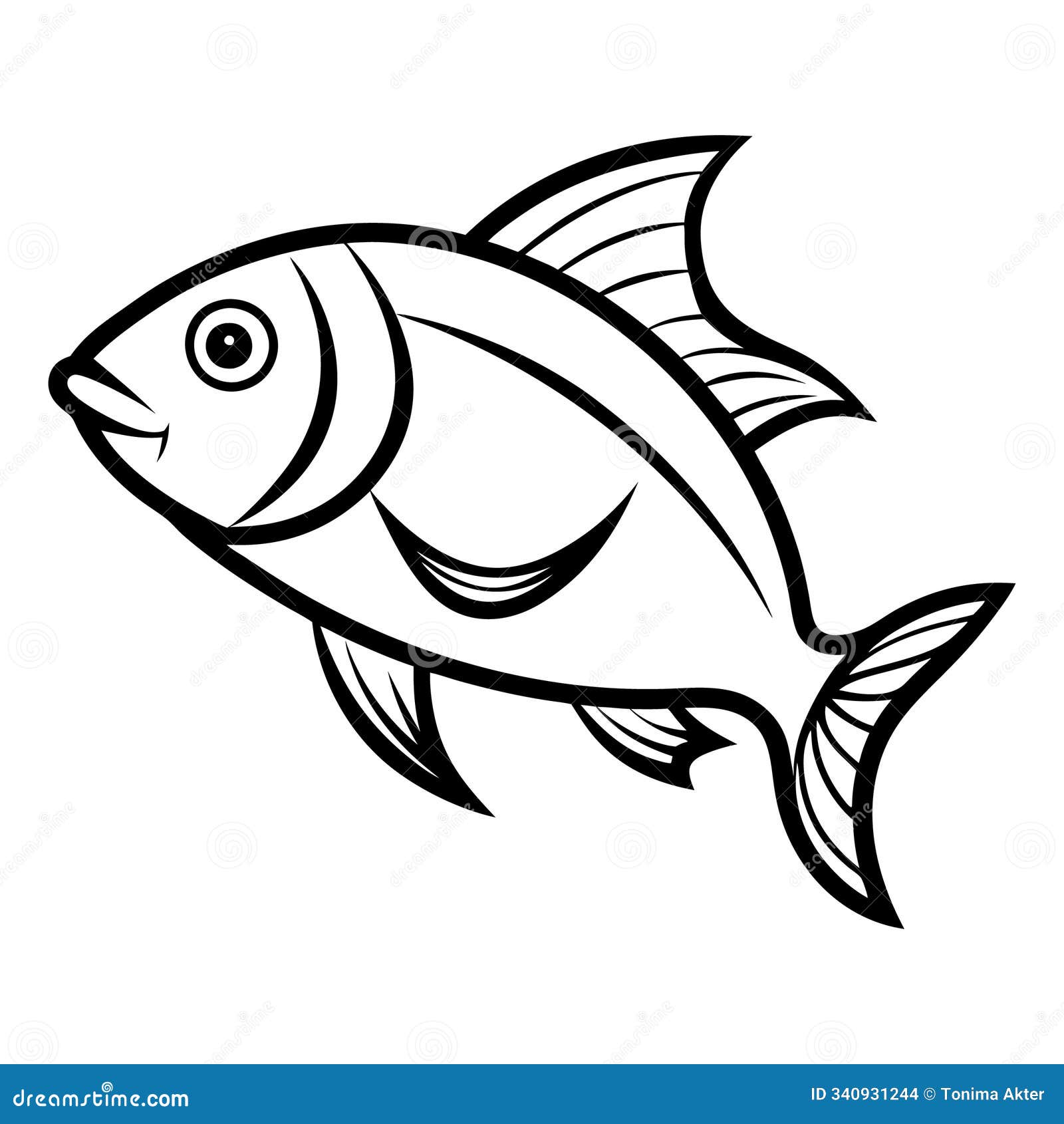 elegant fish outline drawing for digital use