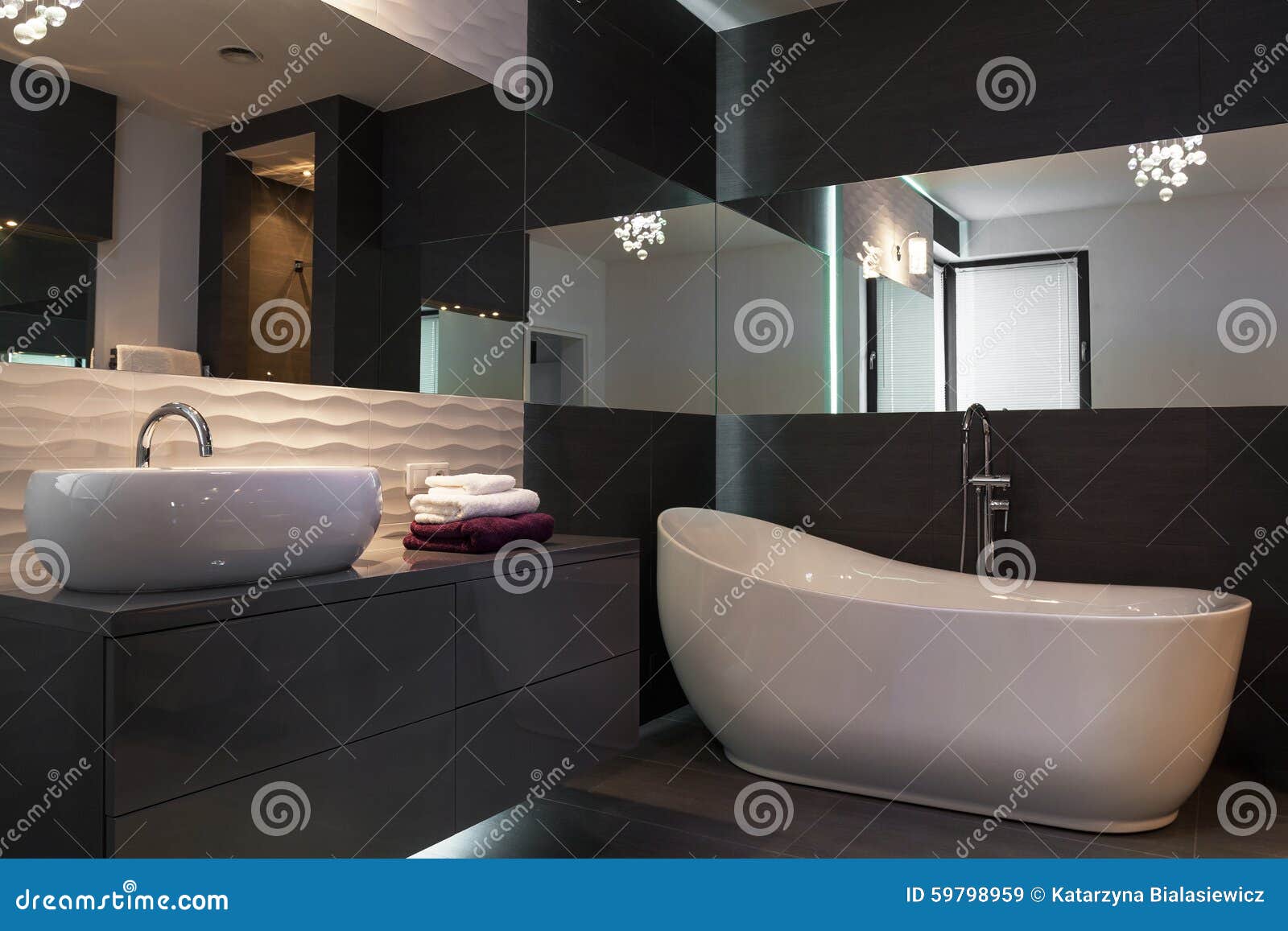 Elegant Fixture in Luxurious Beathroom Stock Image - Image of ...