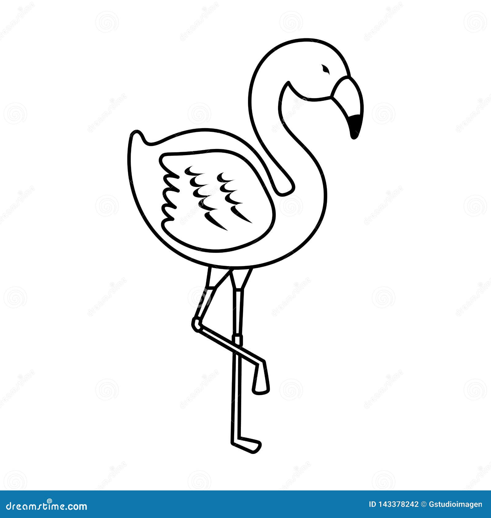 Elegant flamingo bird icon stock vector. Illustration of decorative ...