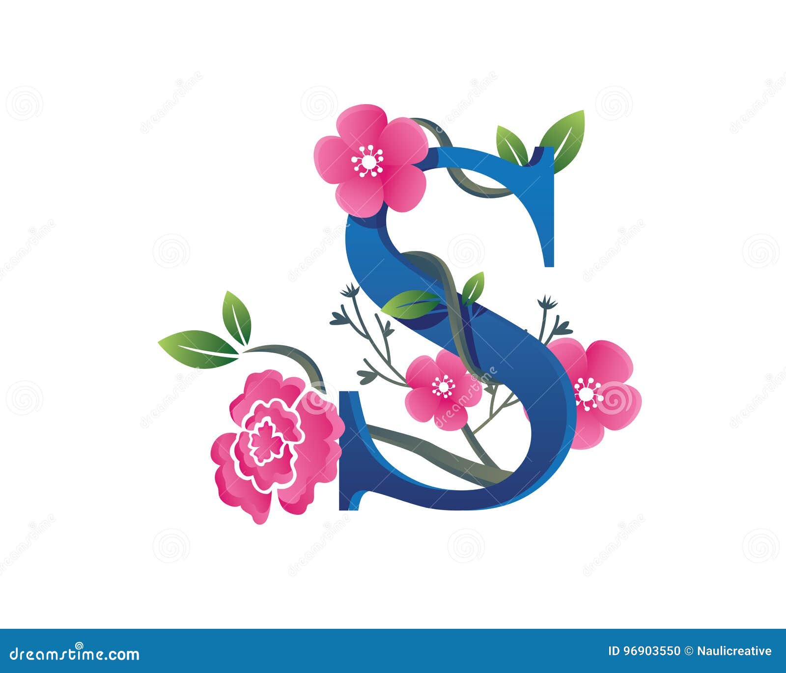 Elegant Floral S Alphabet Logo Illustration Stock Vector ...