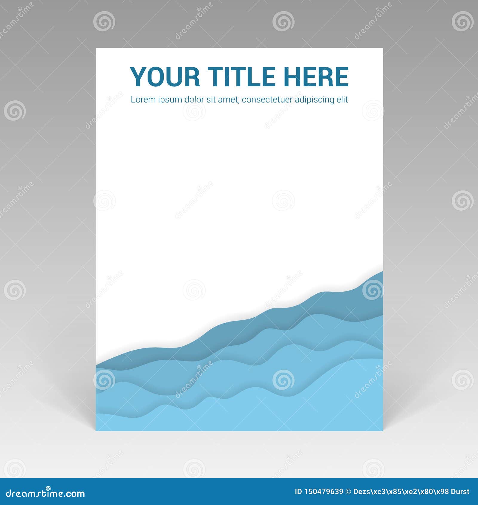 Abstract Flyer With Blue Papercut Design Stock Illustration Illustration Of Banner Isolated