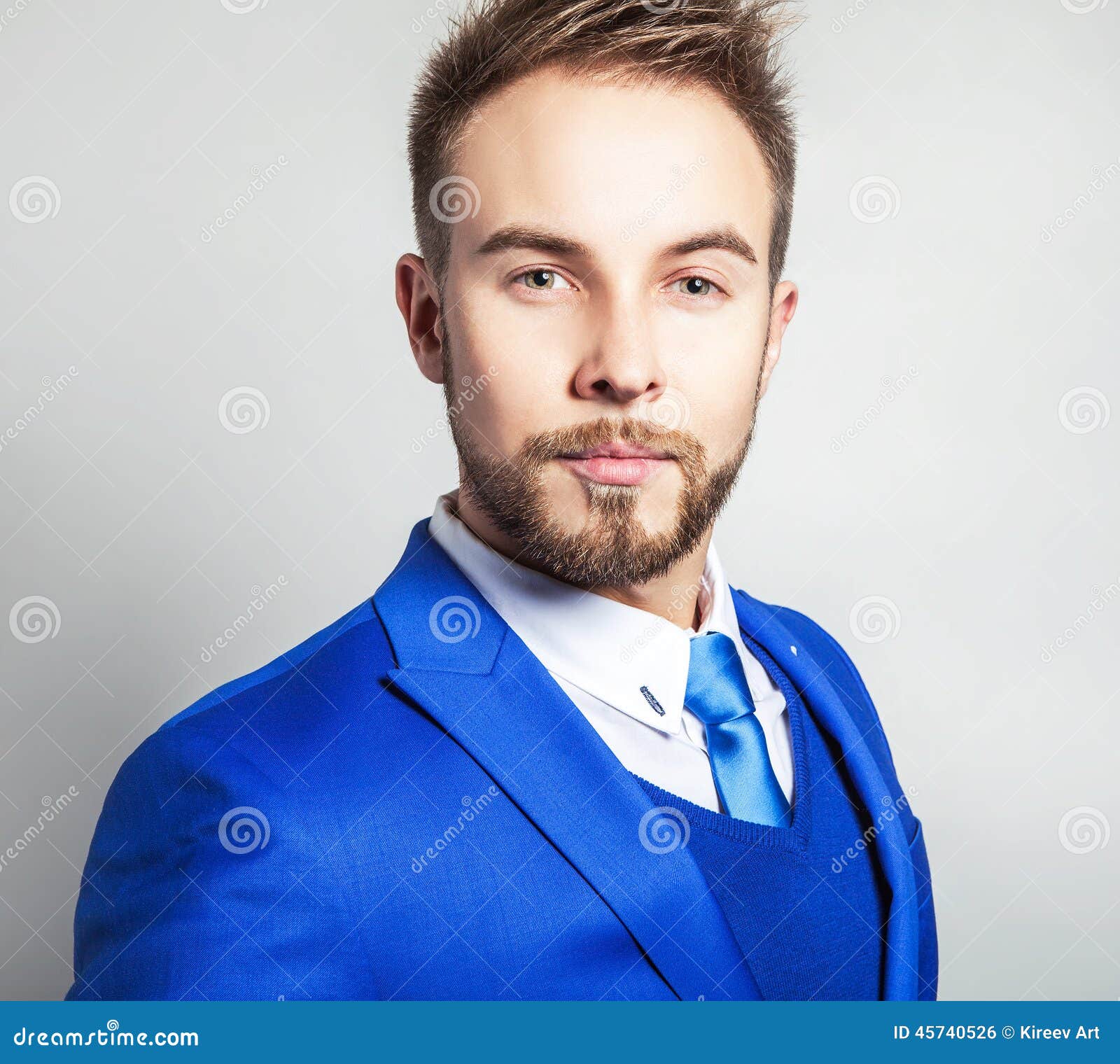 Elegant & Friendly Young Handsome Man in Costume. Studio Fashion ...