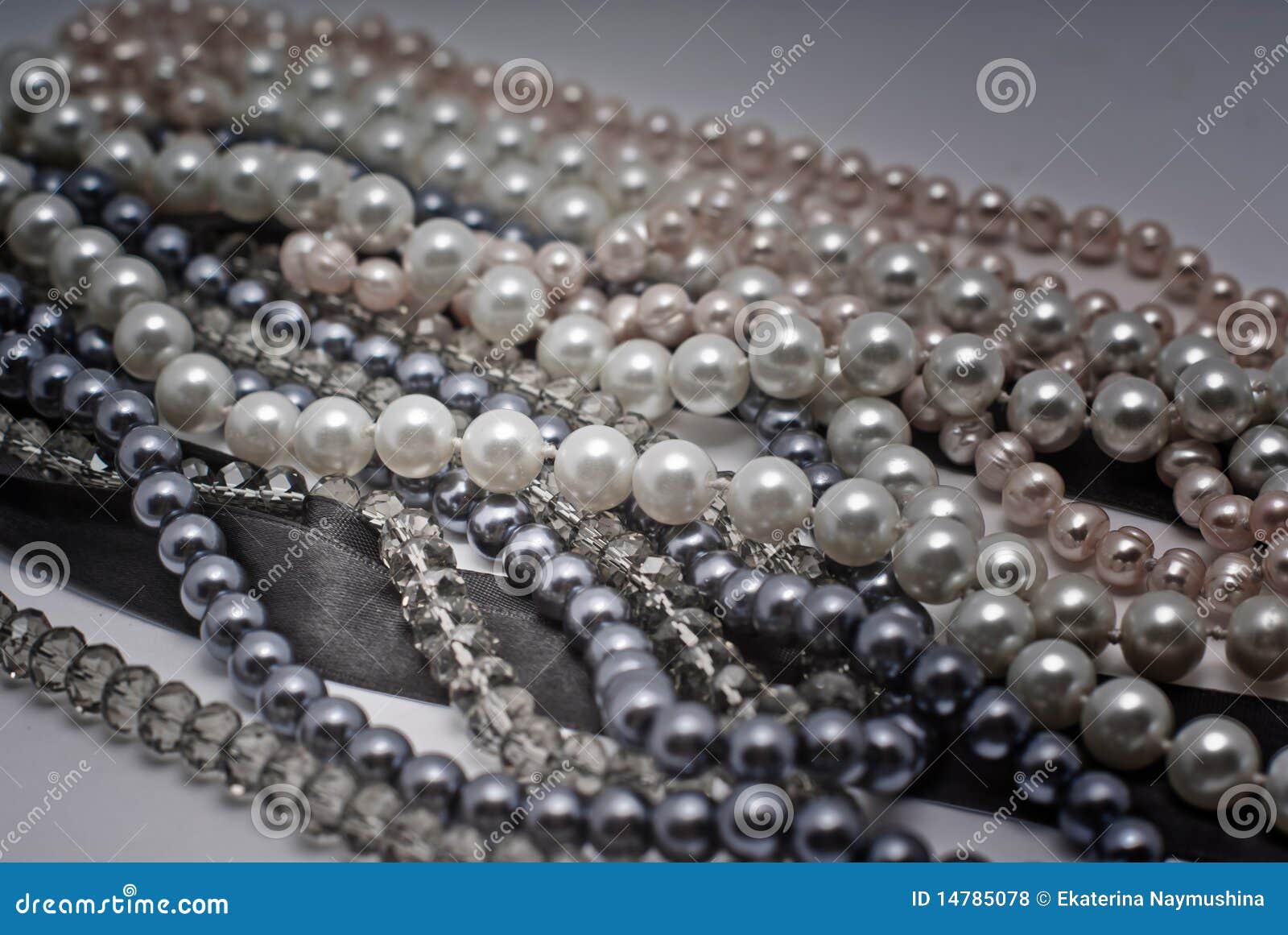 Elegant gray pearls stock photo. Image of arrangement 14785078