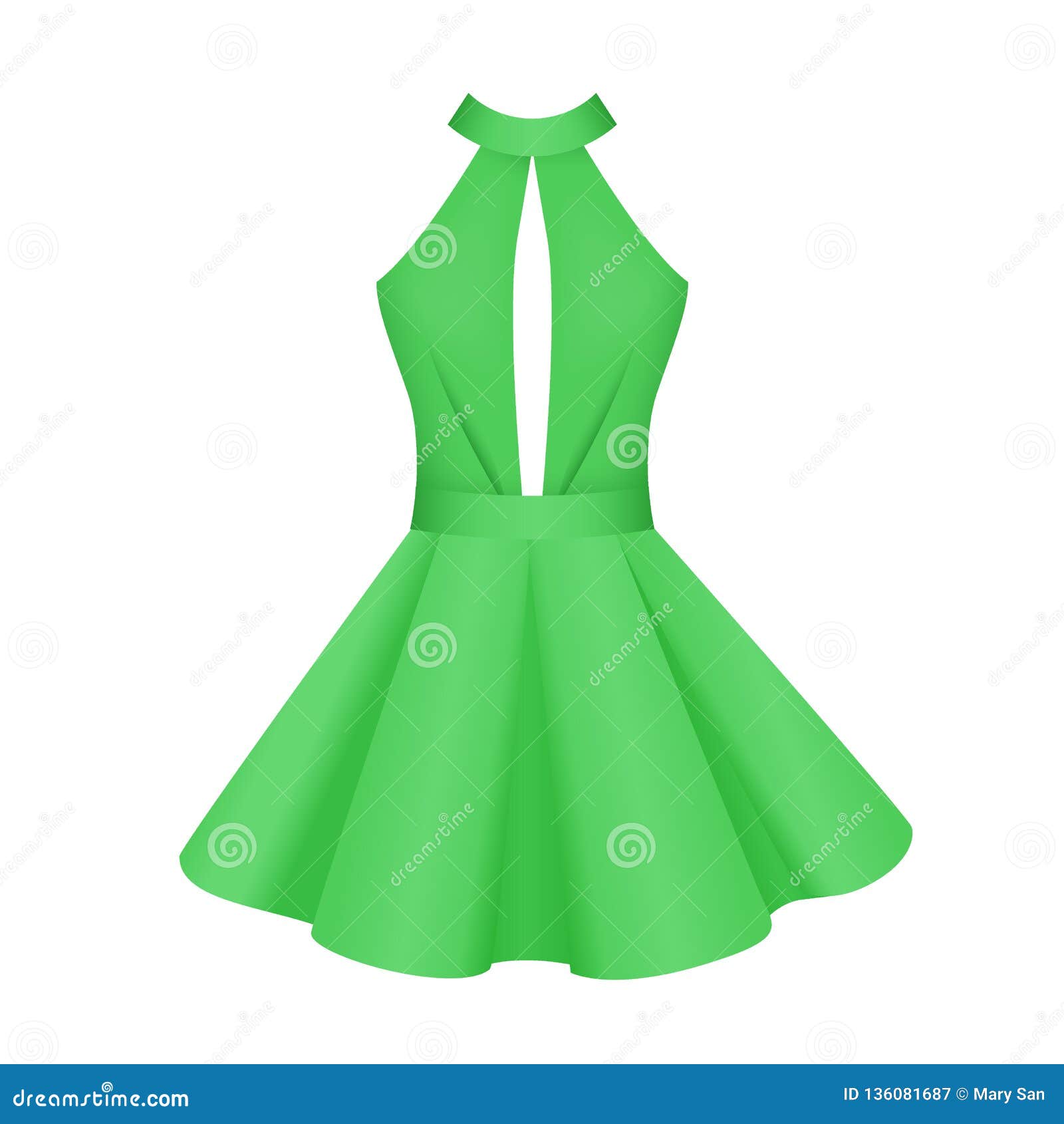 Elegant Women Cocktail Prom Green Dress Vector Stock Vector ...