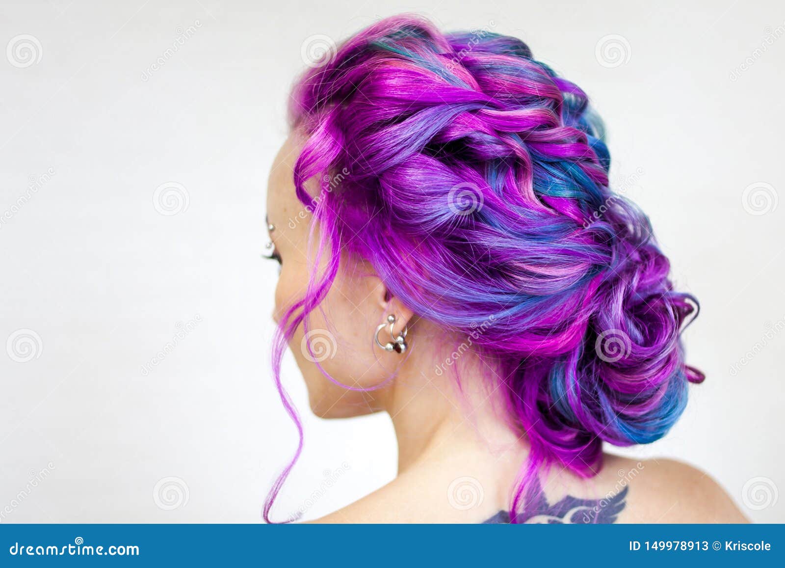 Elegant Hairstyle of Curls on Long Colored Hair, Styling. Bright Color Coloring, Concept Stock Image - Image of ombre, hair: 149978913 Elegant Hairstyle of Curls on Long Colored Hair, Styling. Bright Color Coloring, Concept Stock Image - Image of ombre, hair: 149978913