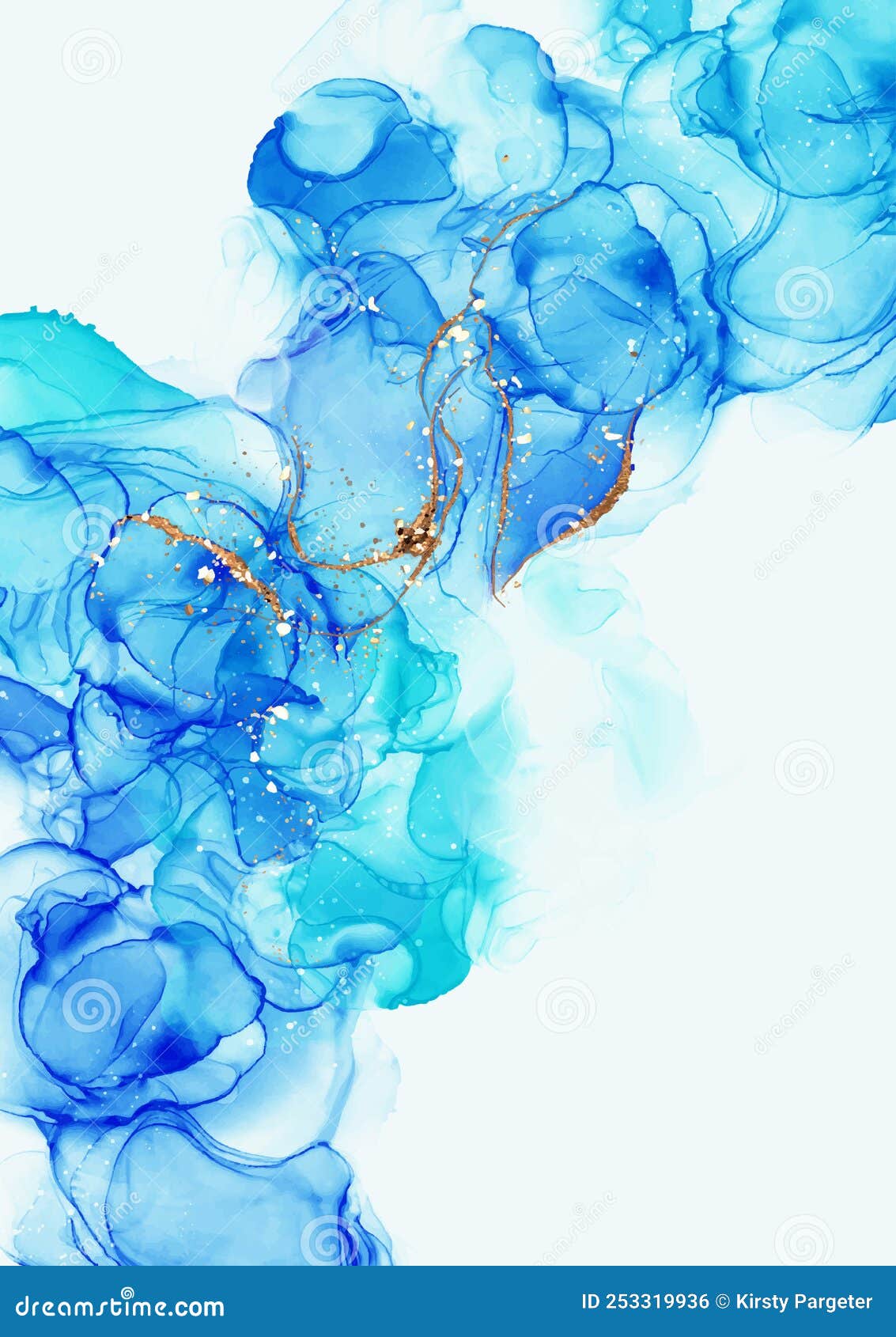 Elegant Hand Painted Alcohol Ink Design with Gold Glitter Stock Vector Illustration of hand