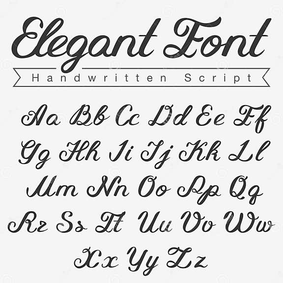 Elegant Handwritten Calligraphy Script Font Design Stock Illustration ...