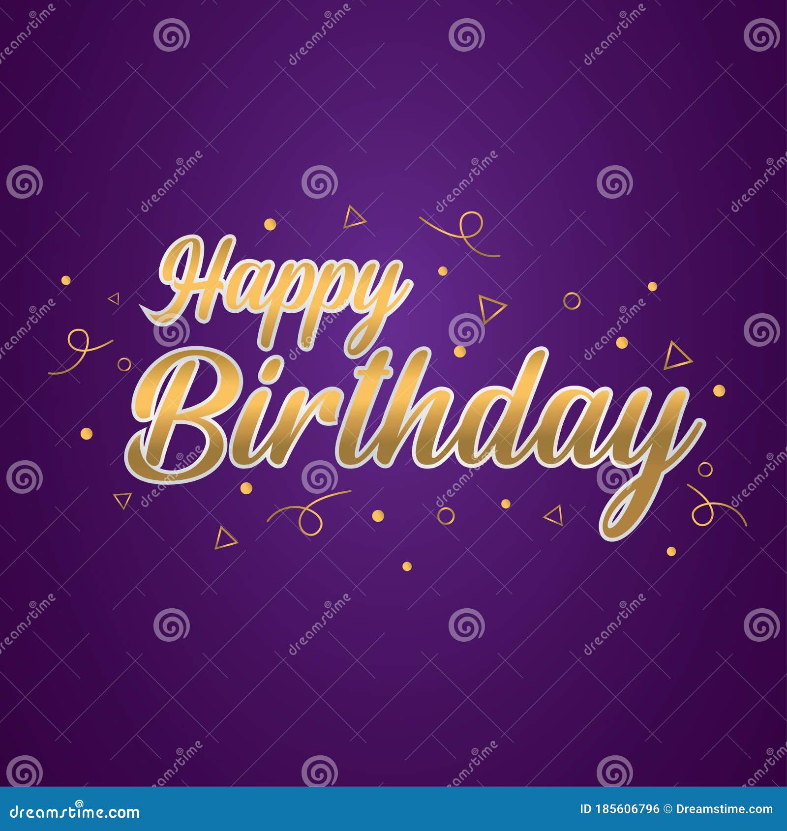 Elegant Happy Birthday with Purple Background Greeting, Celebration ...