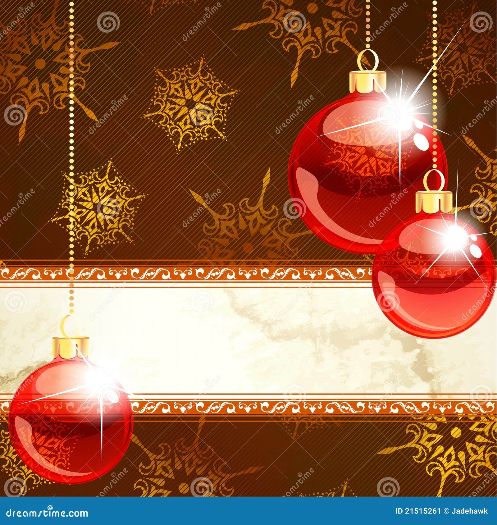 Elegant Holiday Banner With Transparent Ornaments Stock Vector - Image