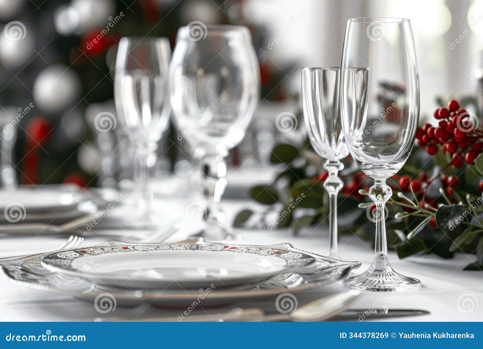 elegant holiday feast table setting