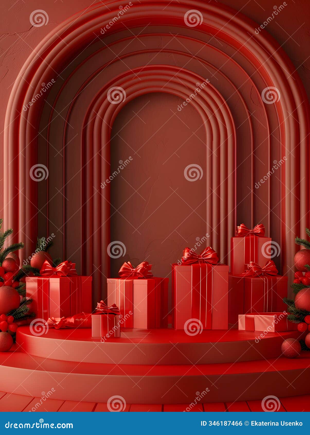 elegant holiday gift display in red decor