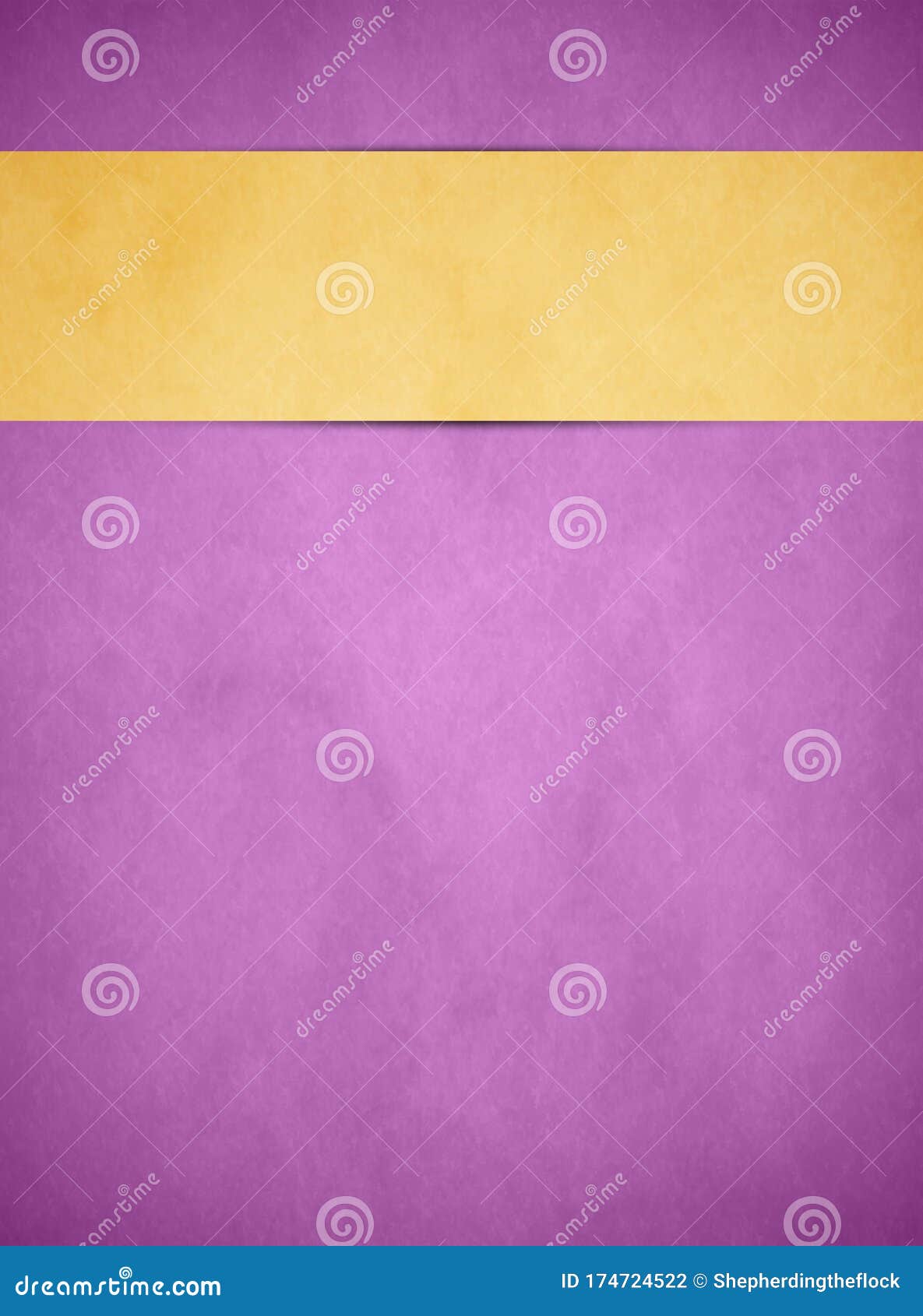 elegant light purple grunge background. tan gold banner. portrait orientation.