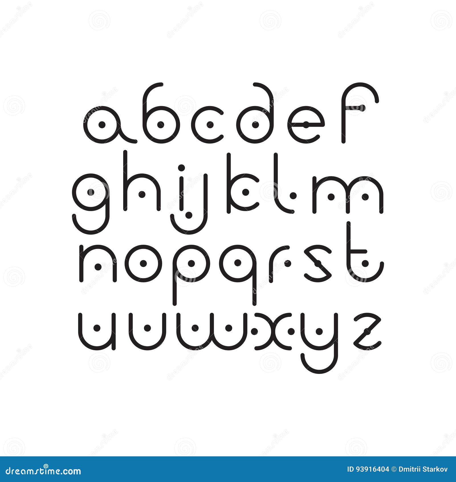 elegant line orbed font.