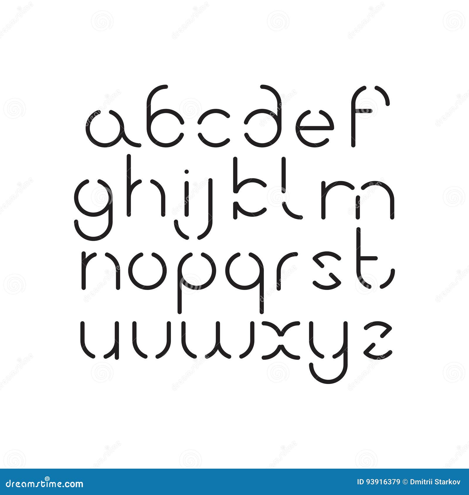 elegant line orbed font.