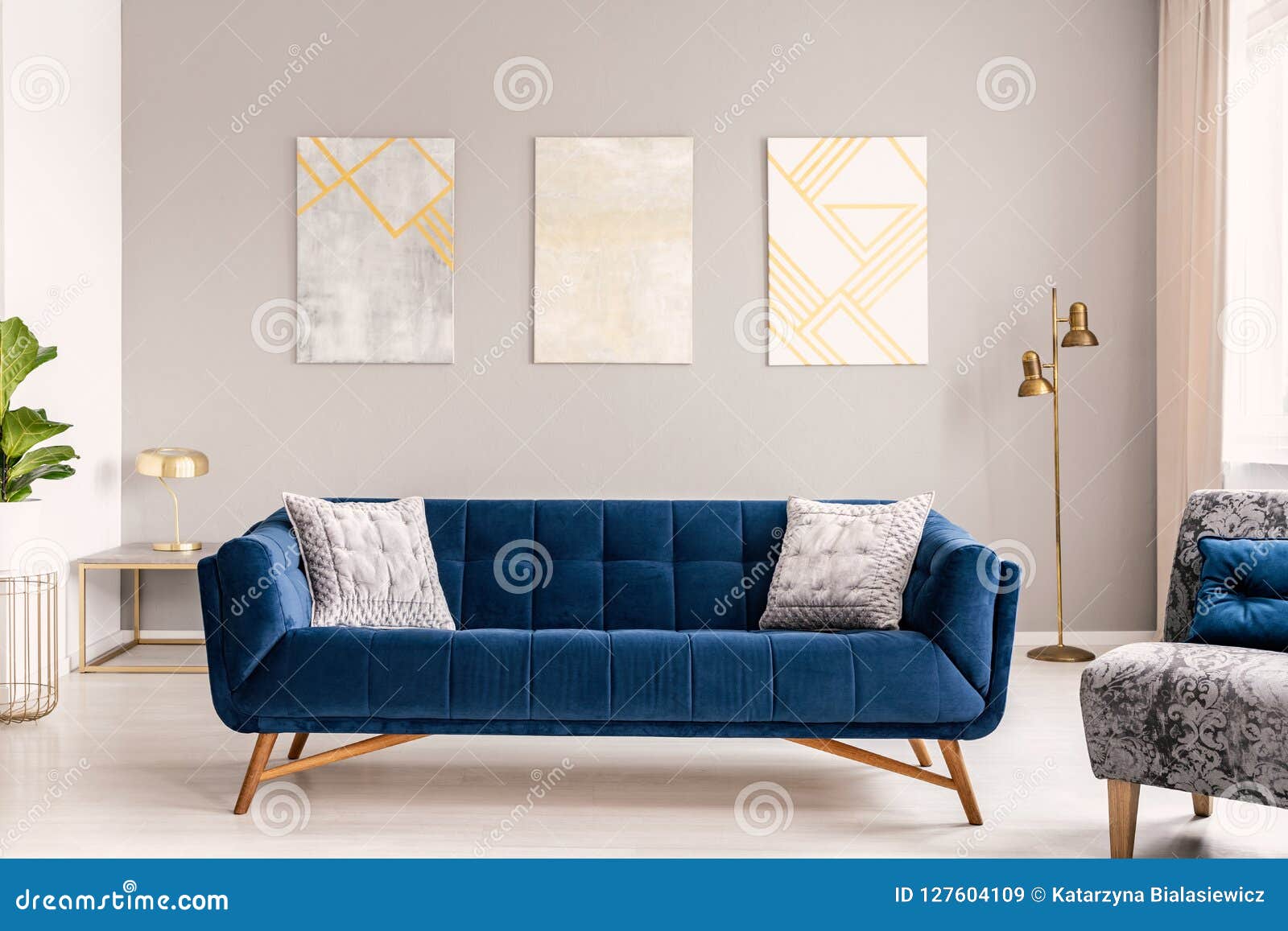 Navy Blue Velvet Sofa Living Room Ideas - Home Design Ideas